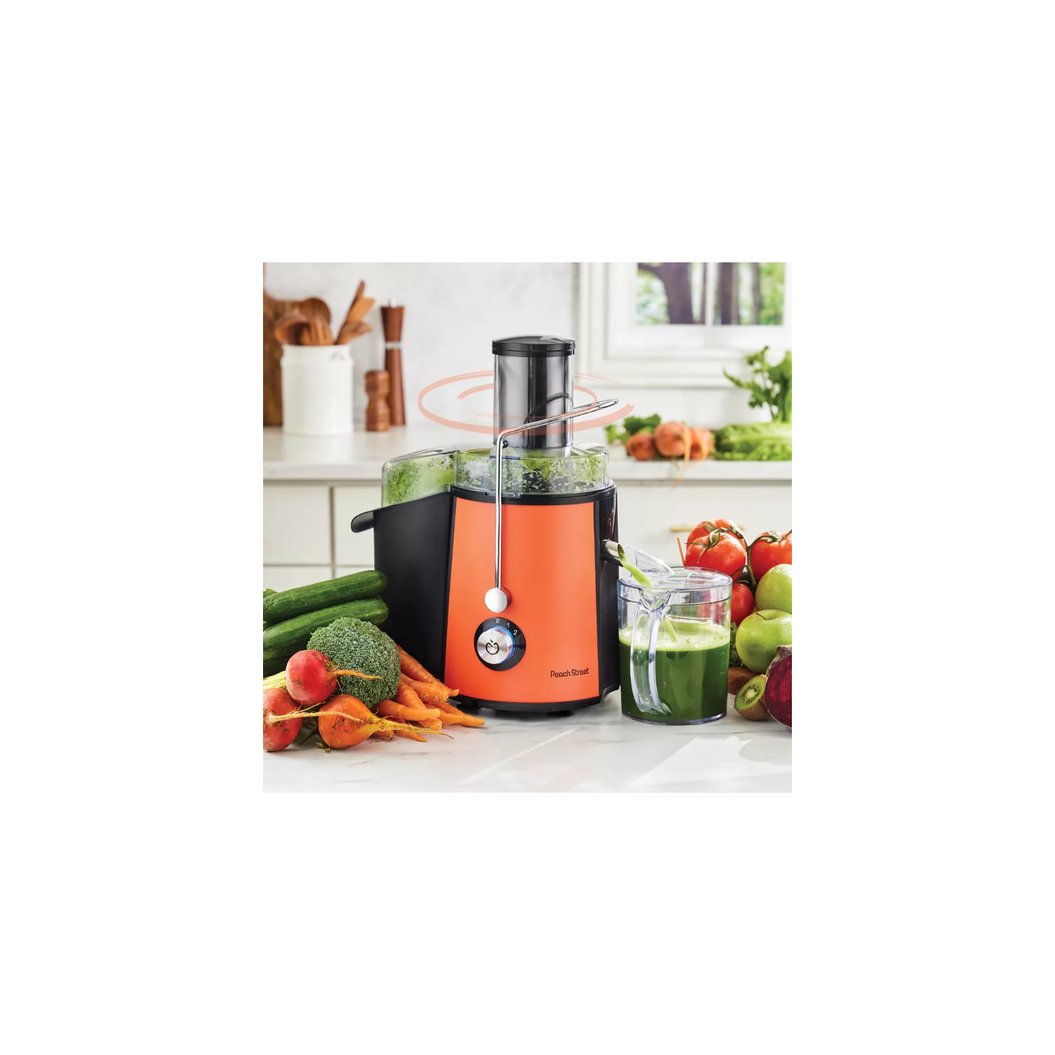 Peach Street Centrifugal Juicer 700W Juice Extractor Juicing Machine, 700Watts Stainless Steel - Peach