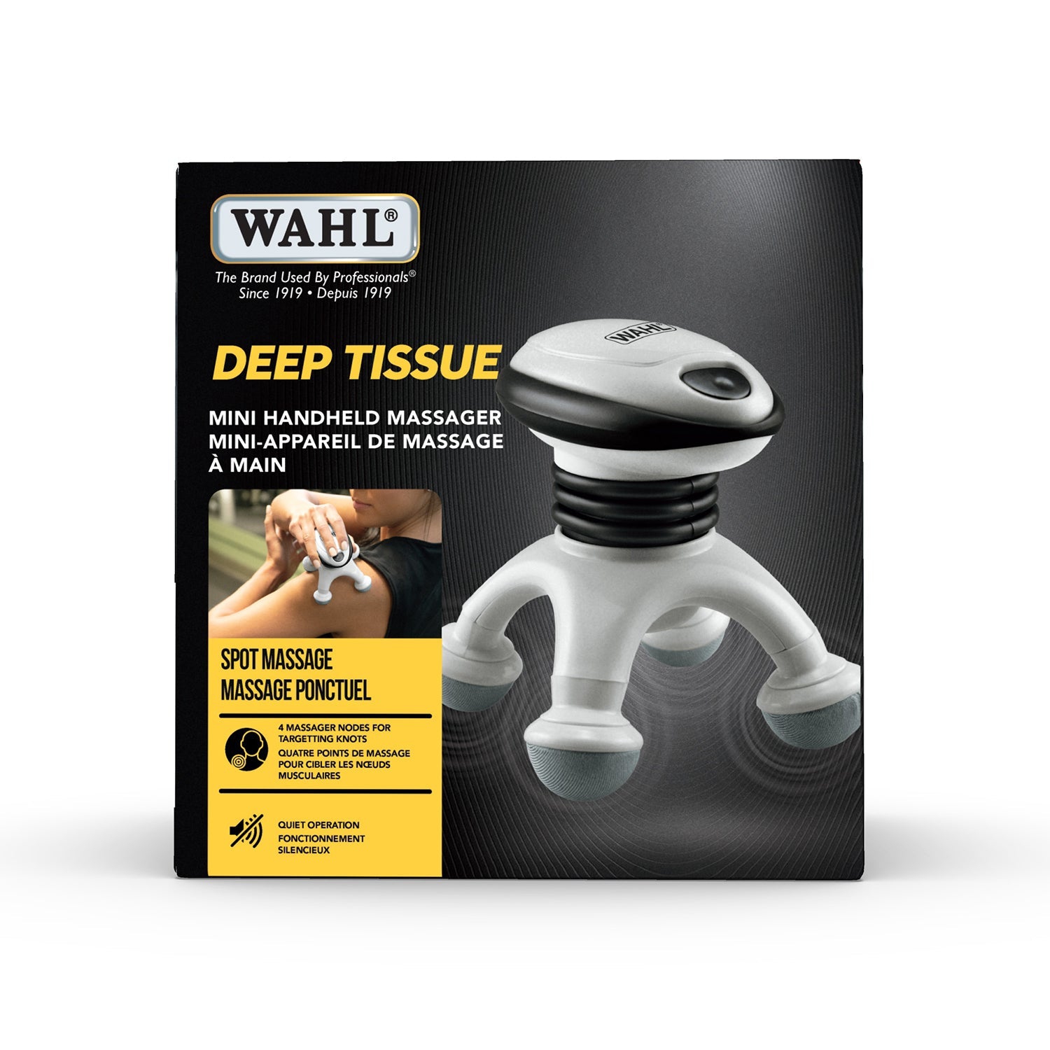 WAHL - Mini Portable Muscle Pain Massager, 4 Vibrating Nodes, White