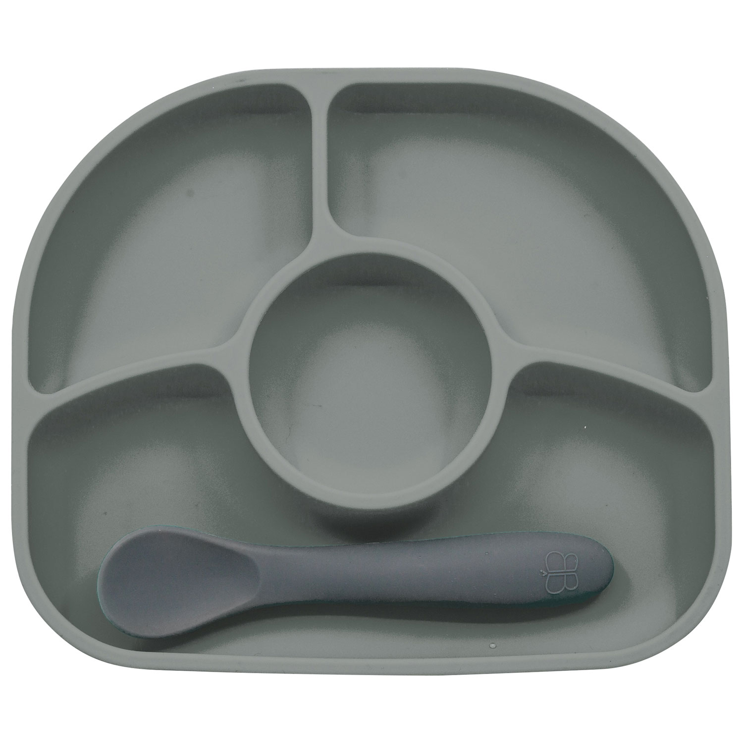 bbluv Yumi Silicone Plate and Spoon Set - Grey