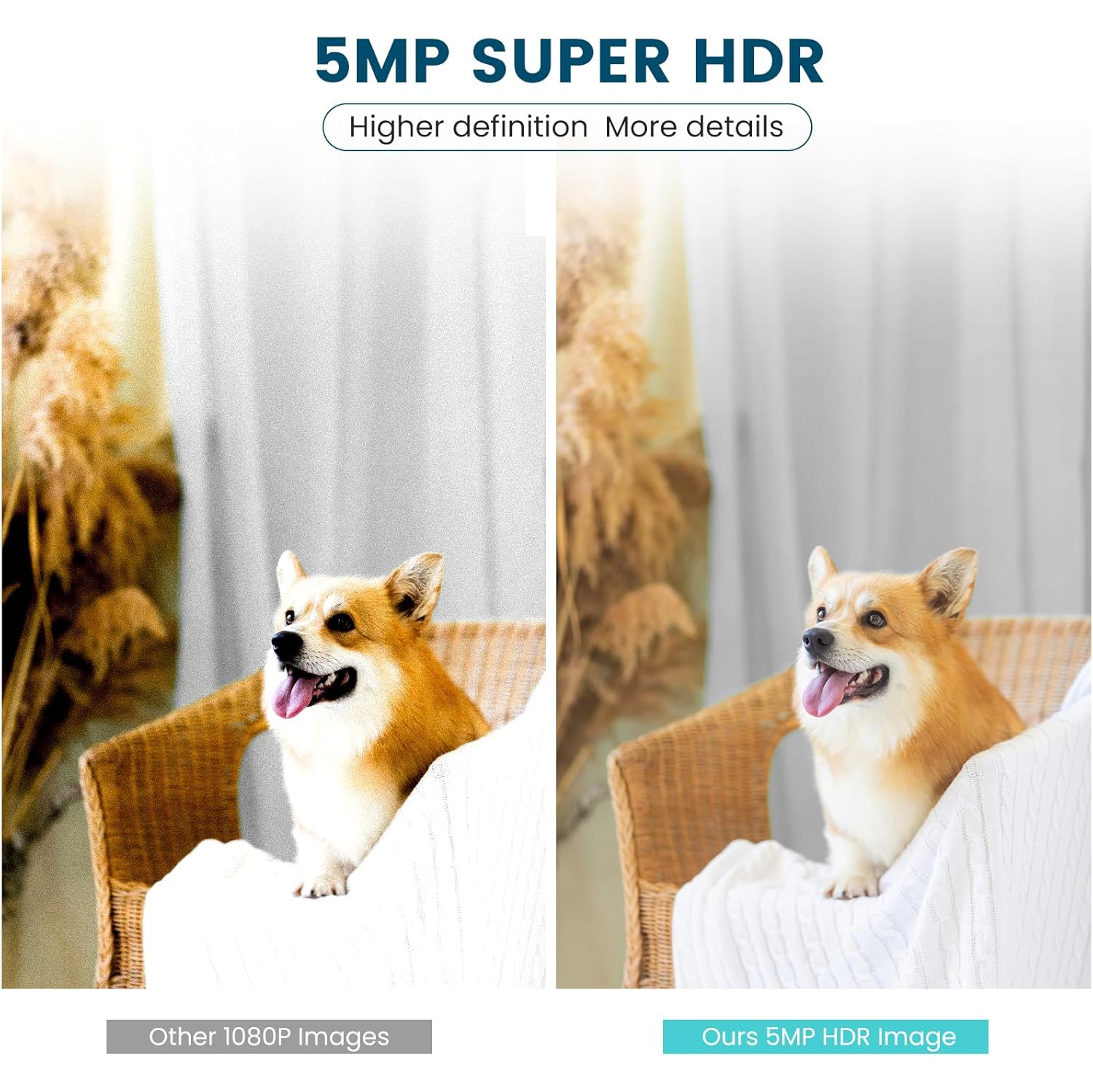 Camera Surveillance Interieur, 5ghz Security Cameras Indoor 5MP Pet Cameras Home Security Camera for Dog/Baby Monitor, Dual Band WiFi IP Camera