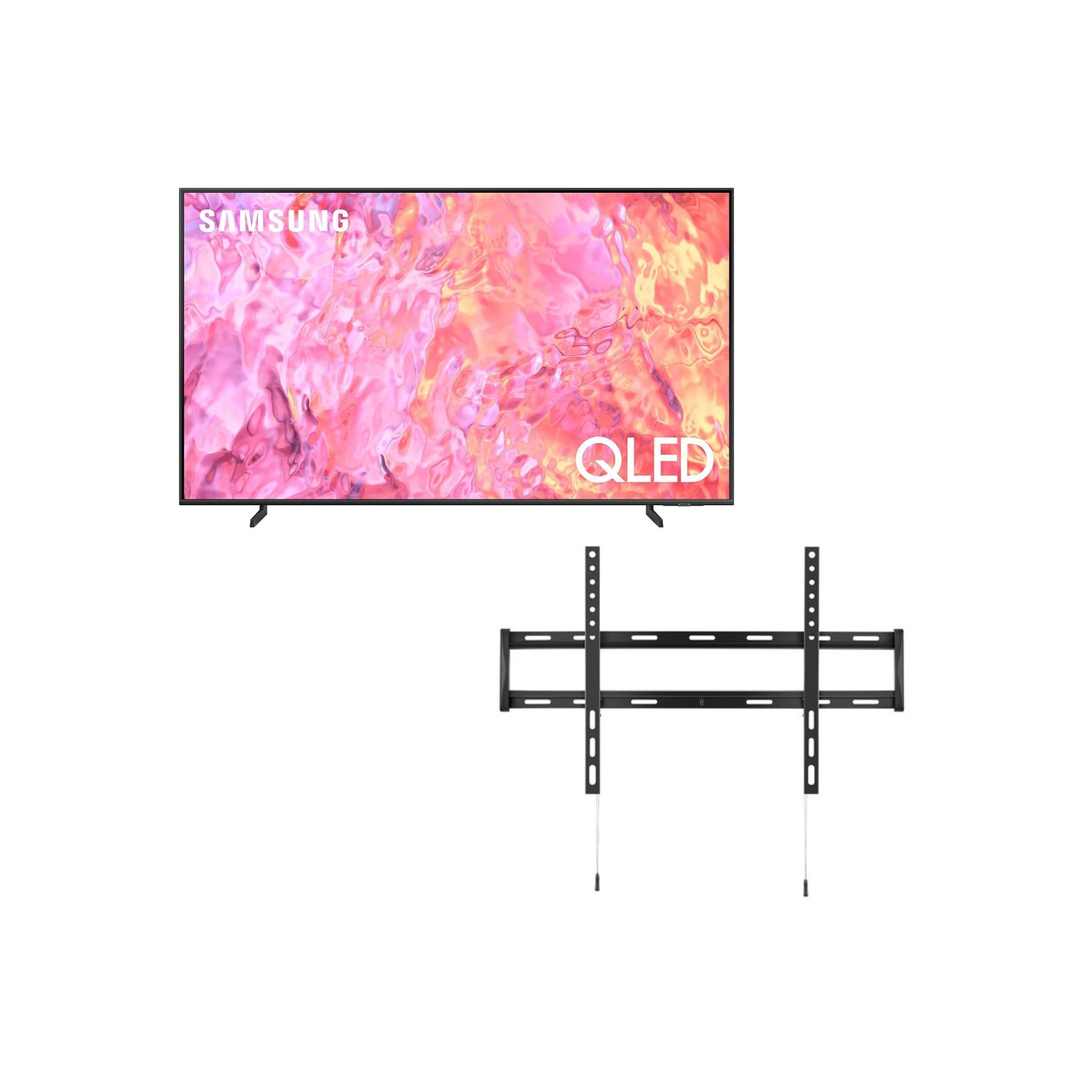 SAMSUNG 75-Inch Class QLED 4K Q60C Series Quantum HDR, Object Tracking Sound Lite, Q-Symphony, Motion Xcelerator- [QN75Q60CAFXZC] with Wall Mount