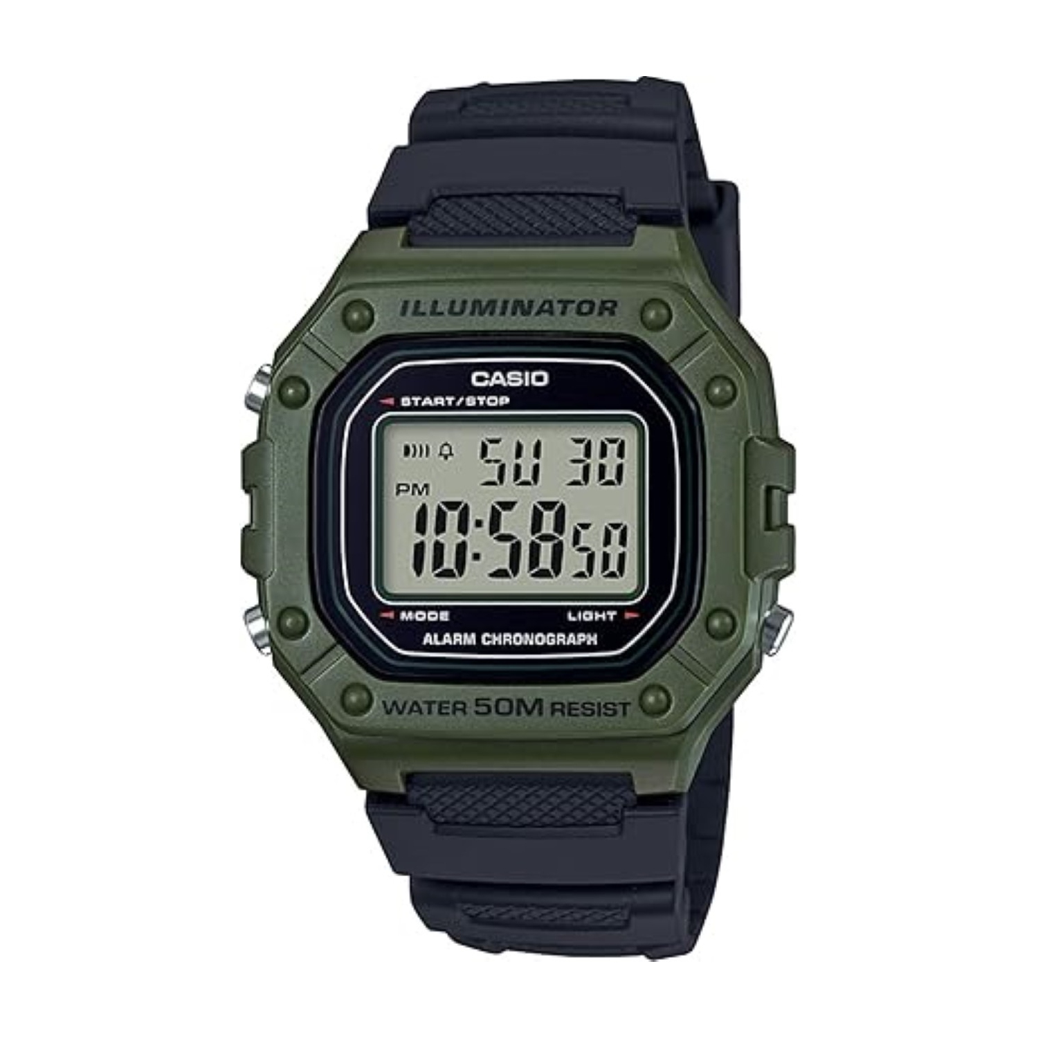 Casio W218H Series | Men’s Digital Watch | 50M WR | 1/100 Second Stopwatch | 100 SEC Chrono | LED Backlight | Countdown Timer | Daily Alarm | Hourly