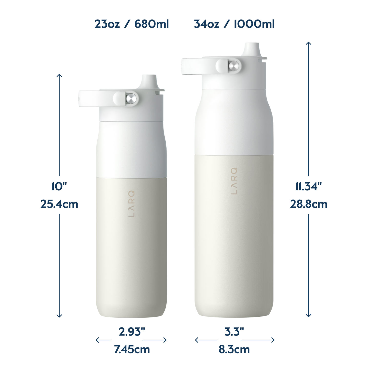 LARQ PureVis 2 680ml Self-Cleaning Insulated Stainless Steel Water Bottle with Smart Sensor - White
