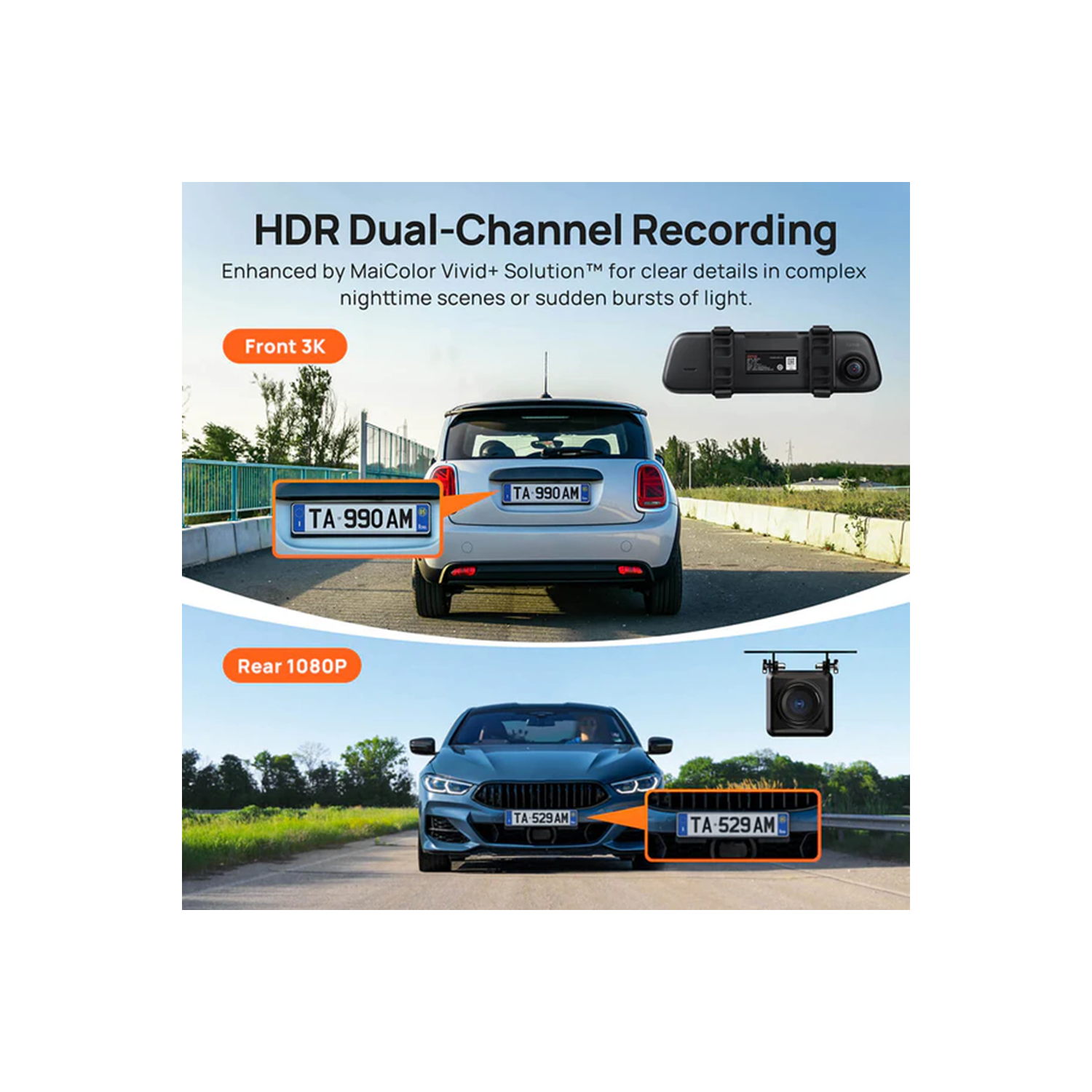 70mai Rearview Dash Cam S500 Set