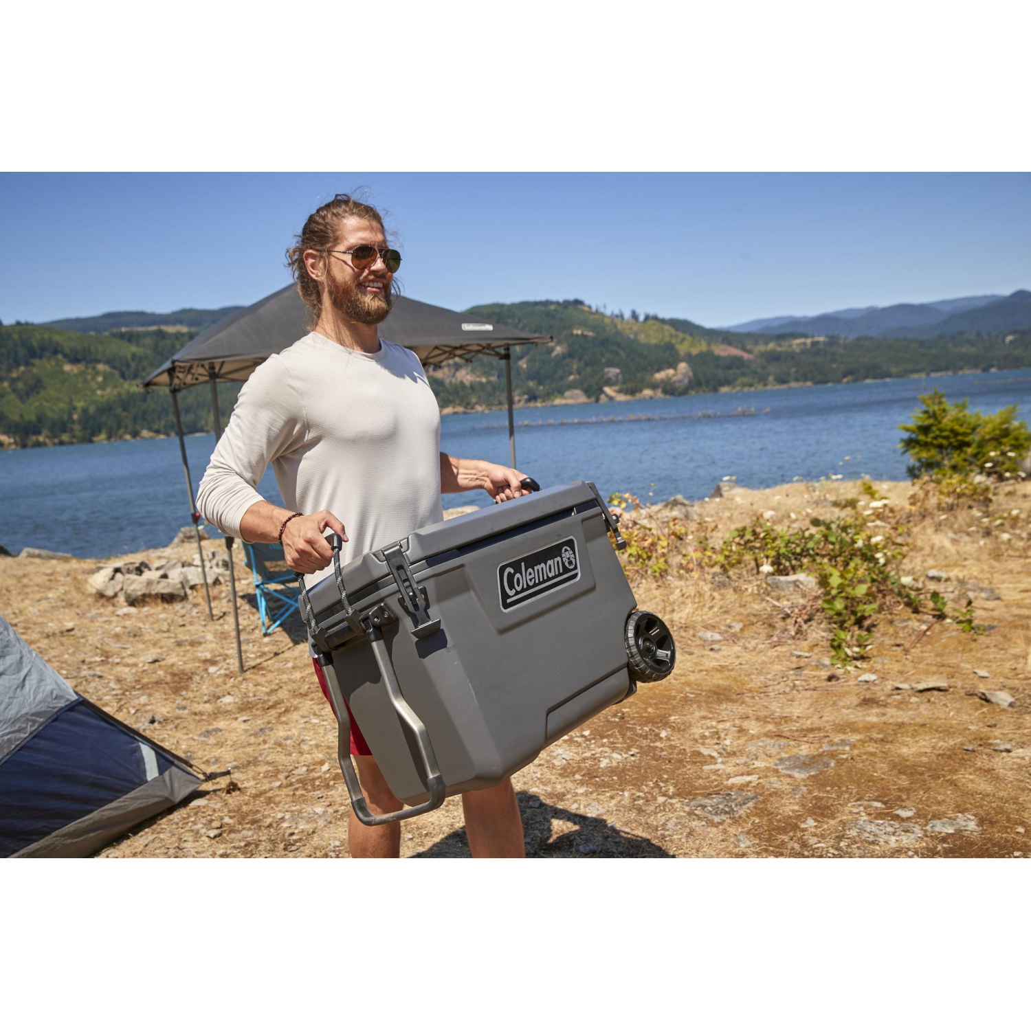 Coleman - 65 Qt Convoy Wheeled Cooler - Dark Stone