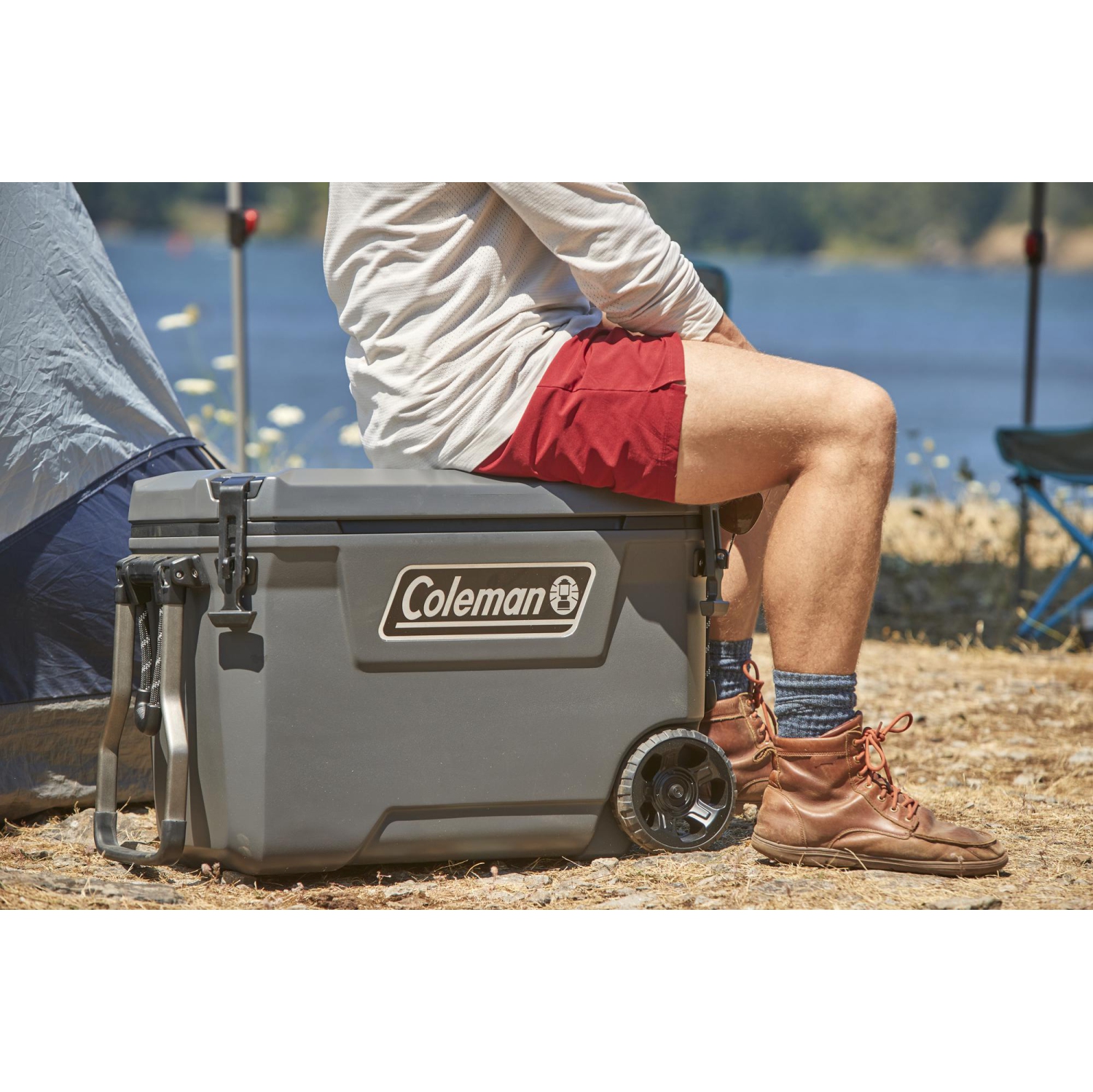 Coleman - 65 Qt Convoy Wheeled Cooler - Dark Stone