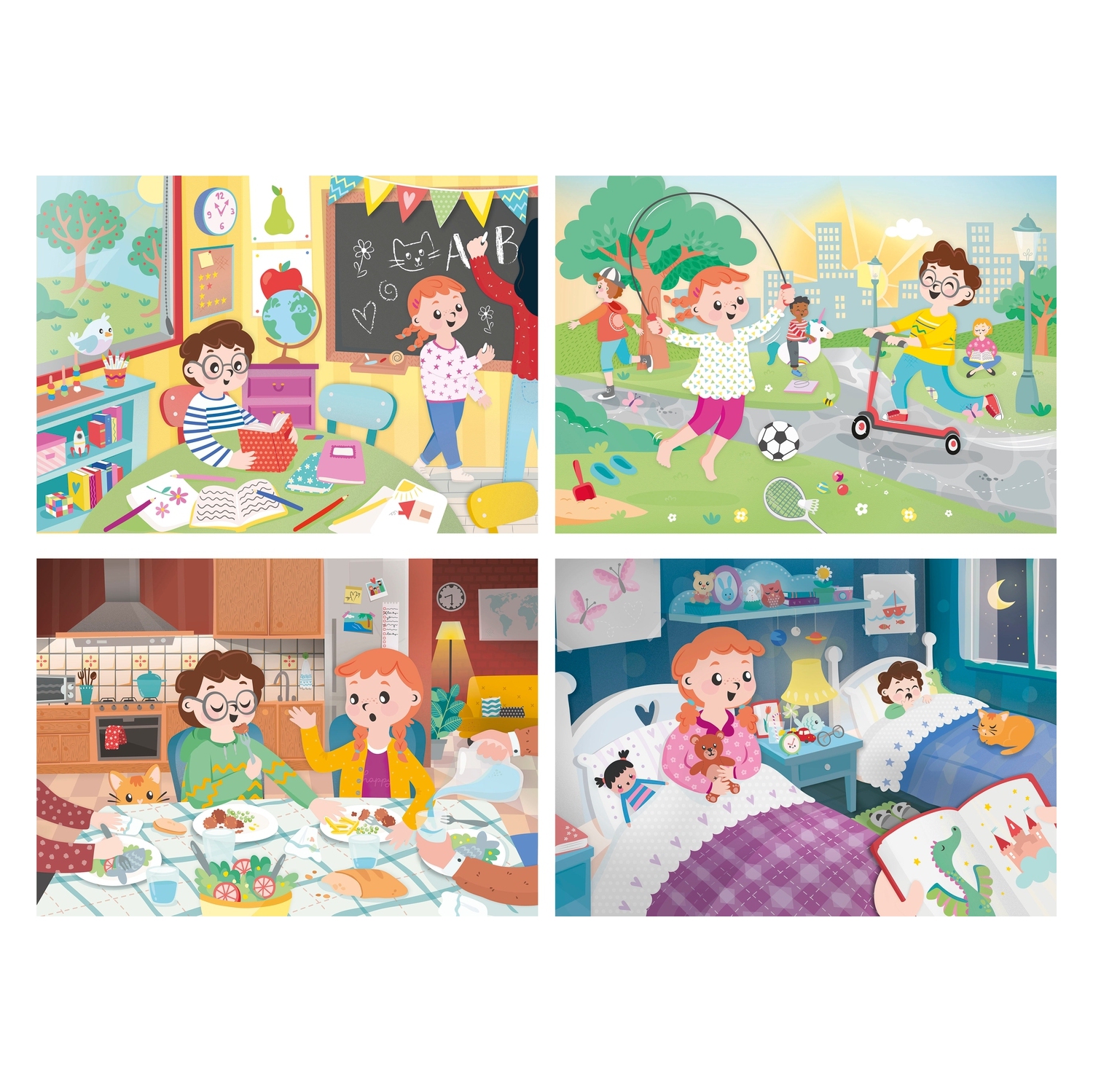 Clementoni Super Color Puzzle 4 in 1 - A Beautiful Day