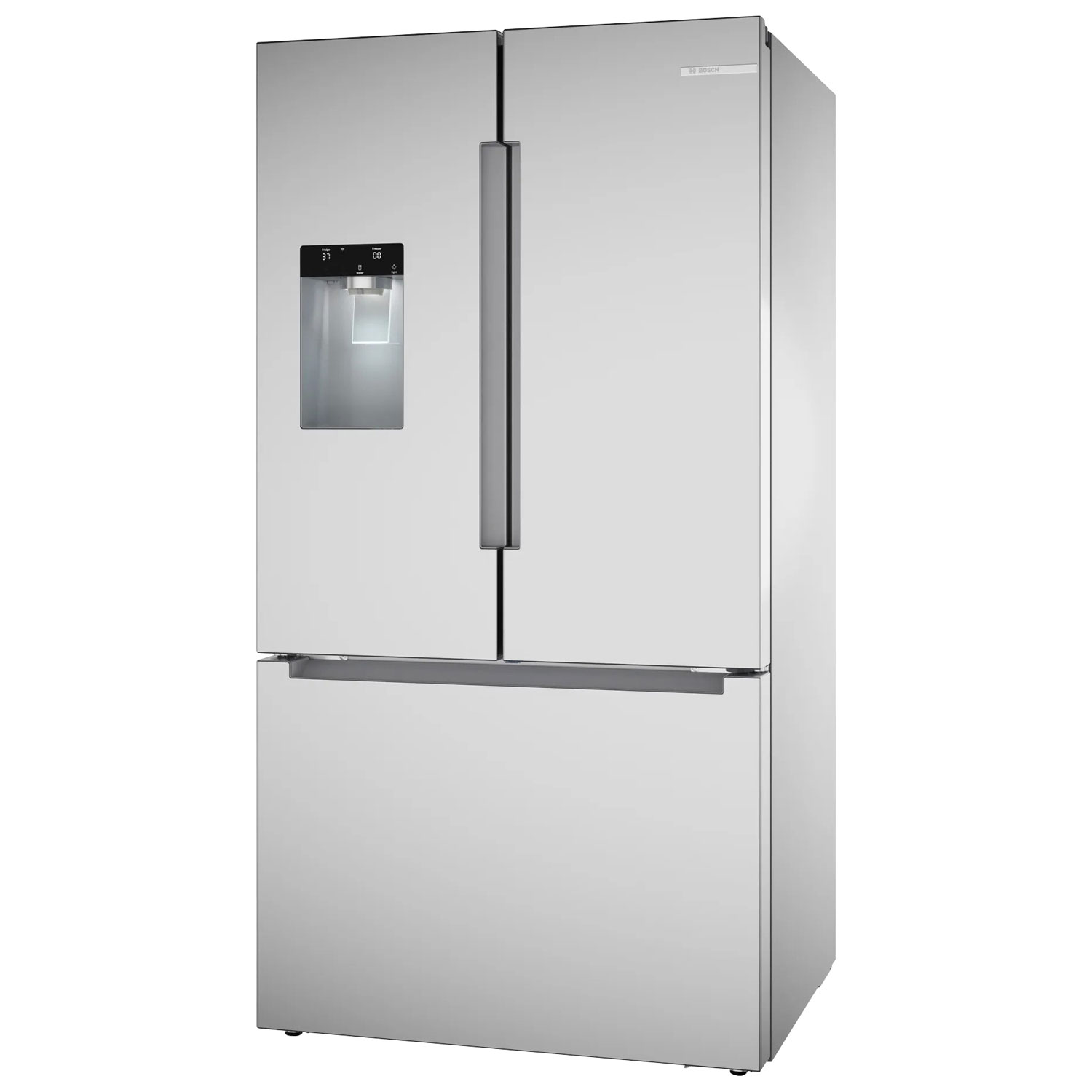 Réfrigérateur 2 portes 26 pi³ 36 po à distributeur d'eau et de glaçons de Bosch - Inox