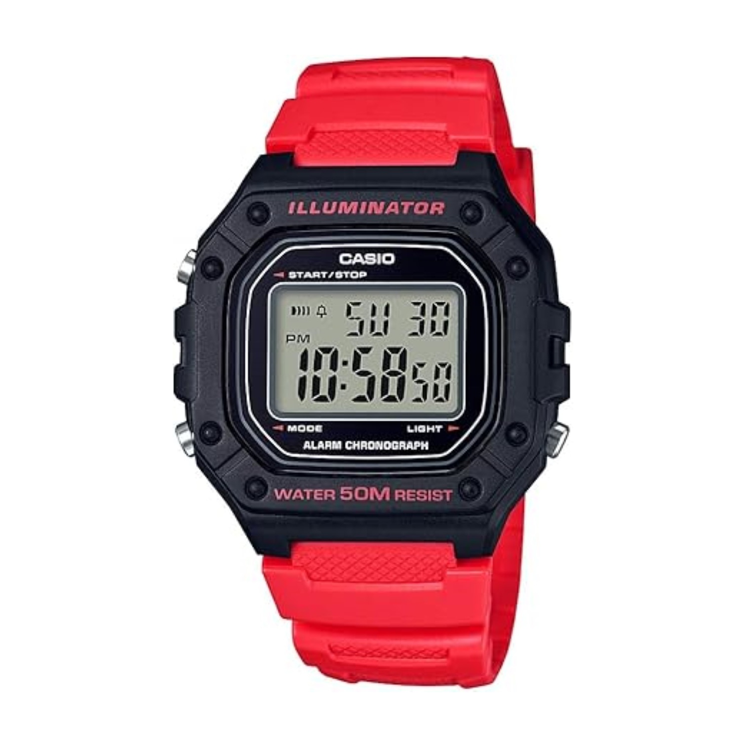 Casio W218H Series | Men’s Digital Watch | 50M WR | 1/100 Second Stopwatch | 100 SEC Chrono | LED Backlight | Countdown Timer | Daily Alarm | Hourly
