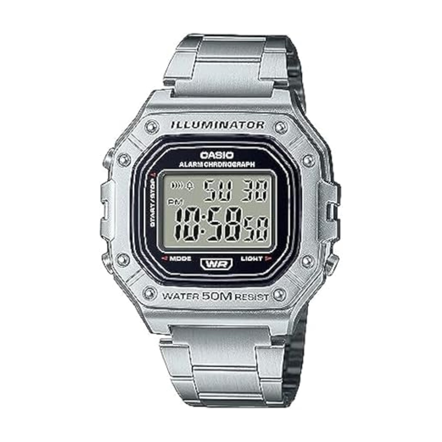 Casio W218H Series | Men’s Digital Watch | 50M WR | 1/100 Second Stopwatch | 100 SEC Chrono | LED Backlight | Countdown Timer | Daily Alarm | Hourly