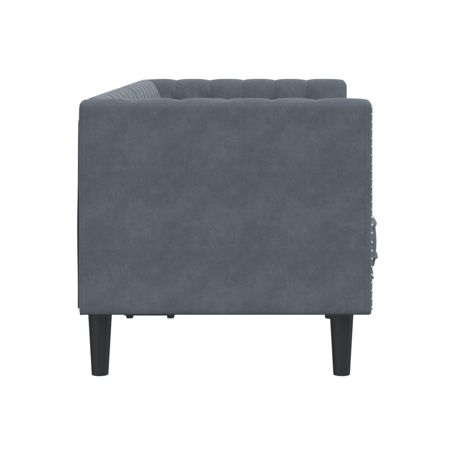 Sofa Chesterfield avec traversins à 2 places en velours gris foncé vidaXL