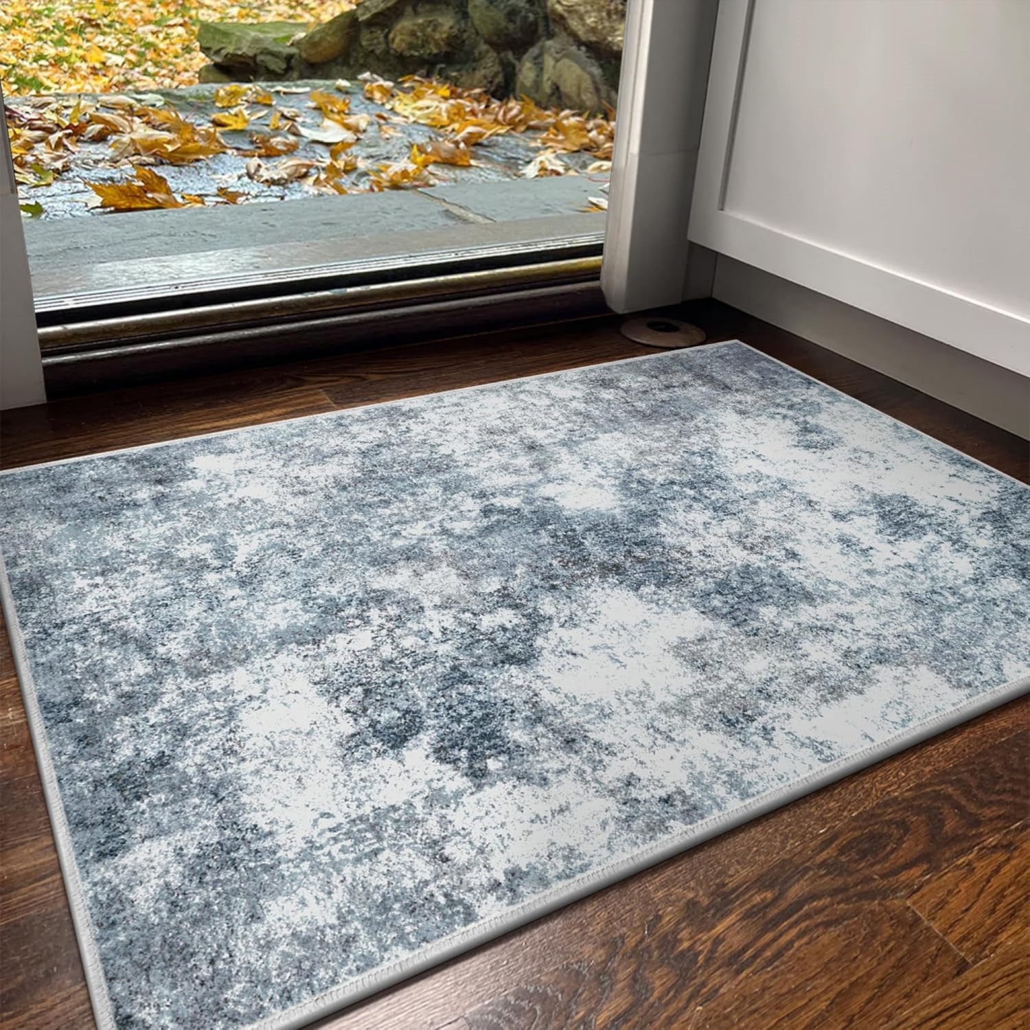 Modern Abstract Area Rug 2' x 3' Small Area Rug Entryway Rugs Soft Washable Rug Non-Slip Contemporary Bathroom Doormat Indoor Carpet for Living Room