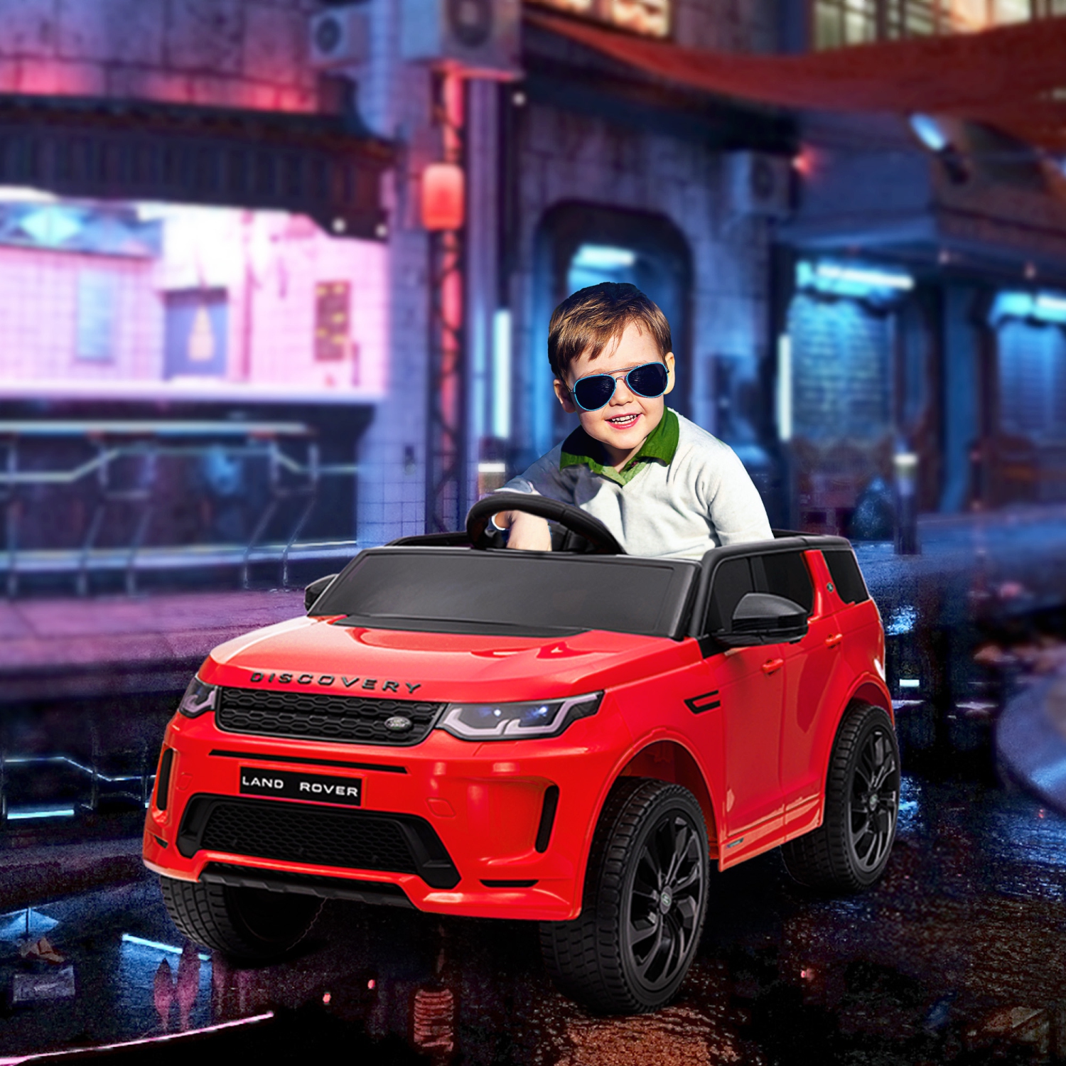 Qaba Land Rover Discovery Sport Licensed Ride on Car, 12V Battery Powered Kids Electric Car with Remote Control, Soft Start, LED Lights, Music Horn,