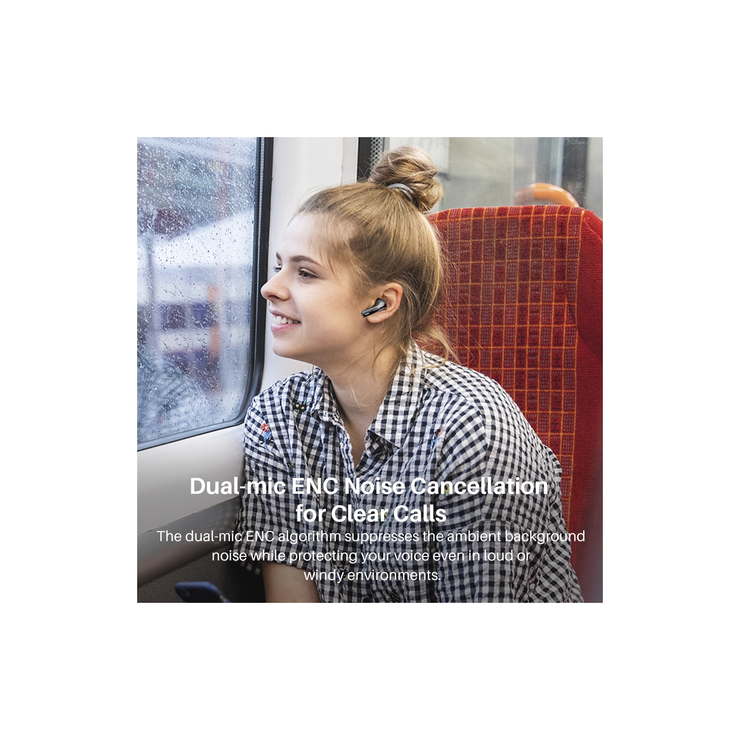 TOZO T20 Wireless Earbuds Bluetooth Headphones with LED Digital Display Built-in Mics Call Noise Cancelling -Black