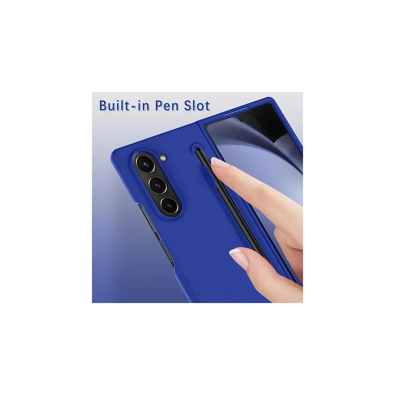 For Samsung Galaxy Z Fold 4 Slim Matte PC Shockproof Phone Cases With S Pen -Purple