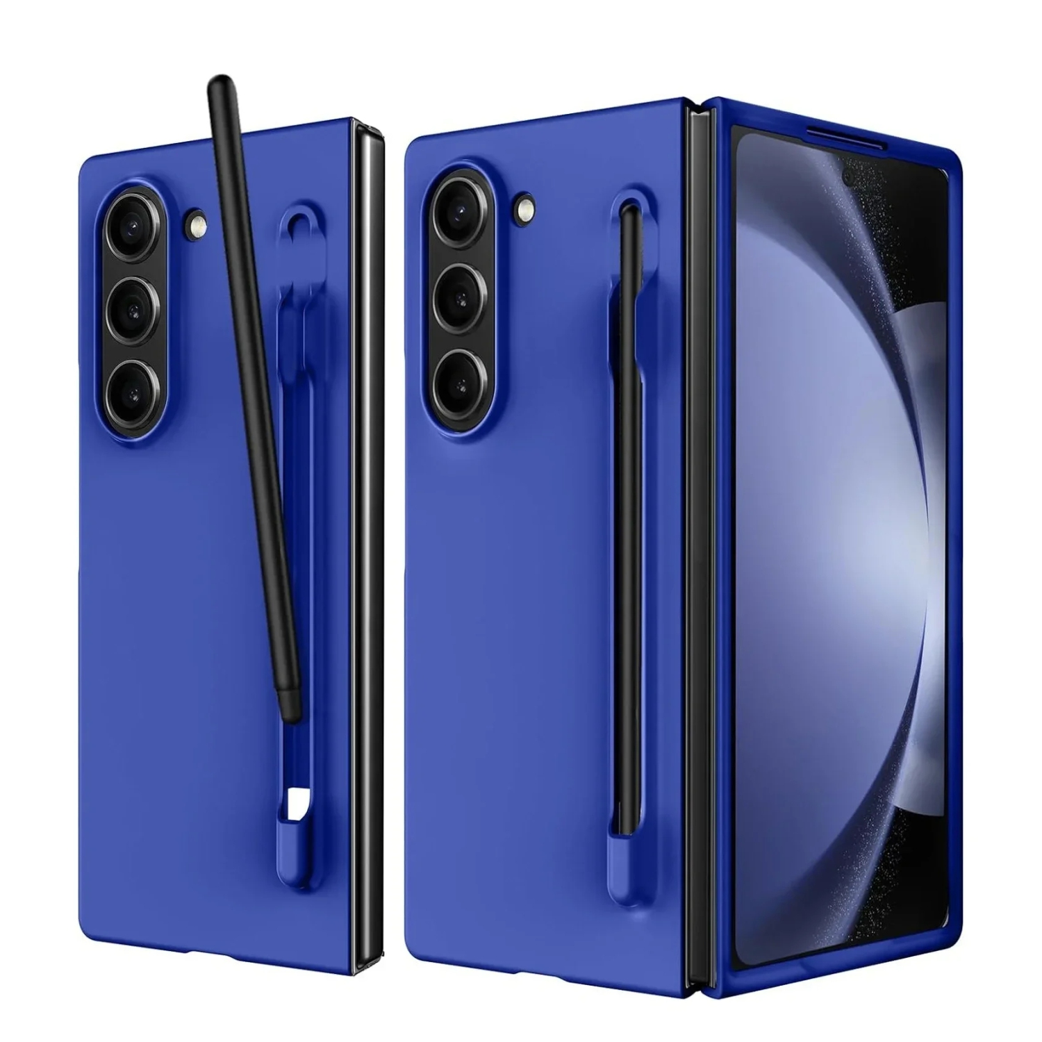 For Samsung Galaxy Z Fold 6 Slim Matte PC Shockproof Phone Cases With S Pen -Blue