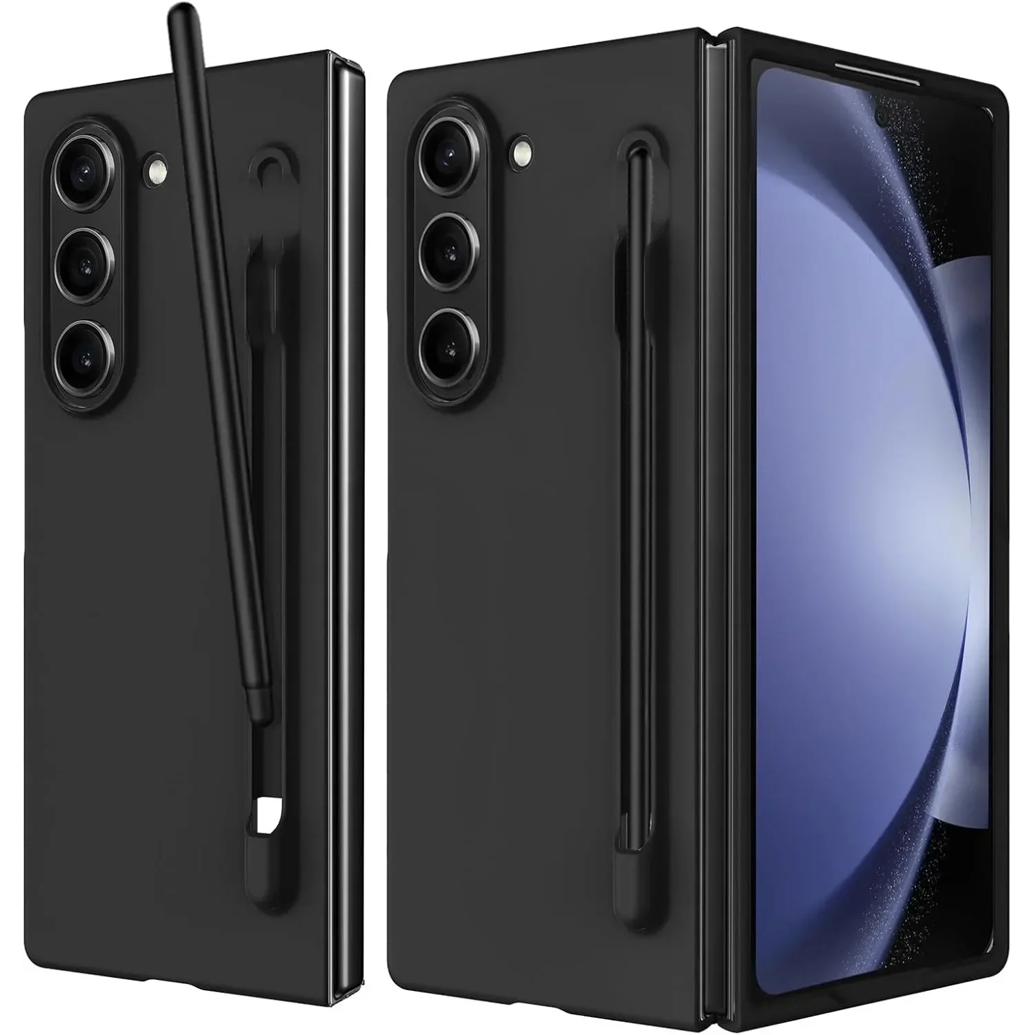 For Samsung Galaxy Z Fold 6 Slim Matte PC Shockproof Phone Cases With S Pen -Black
