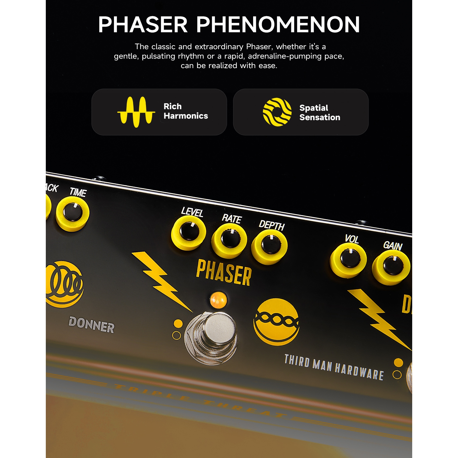 Donner X Third Man Hardware Triple Threat 3-in-1 Analog Multi-Effects Guitar Pedal