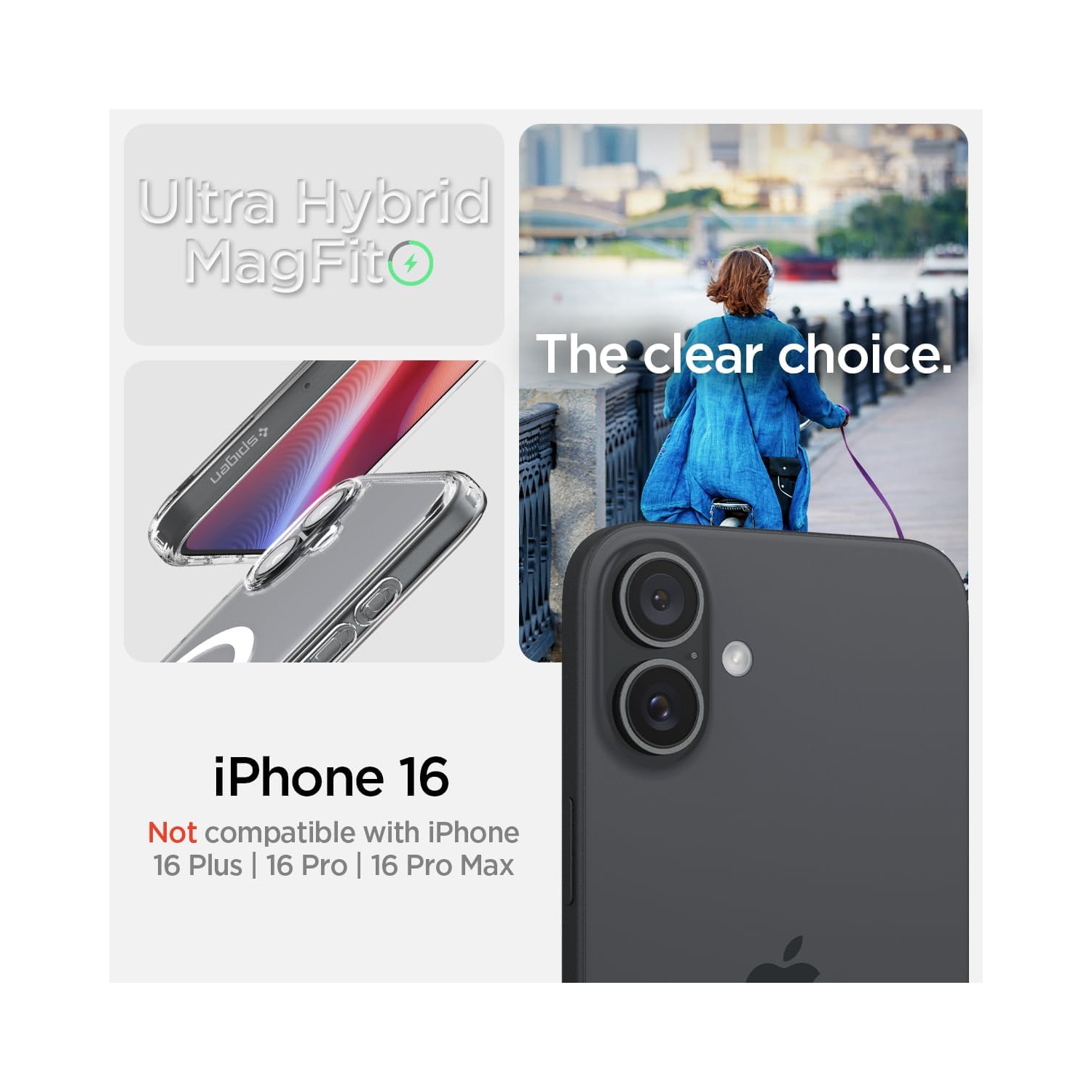 Magnetic Case for iPhone 16, Compatible with MagSafe Wireless Charging, Shockproof Phone Bumper Cover, Anti-Scratch Clearview - FREE SHIPPING