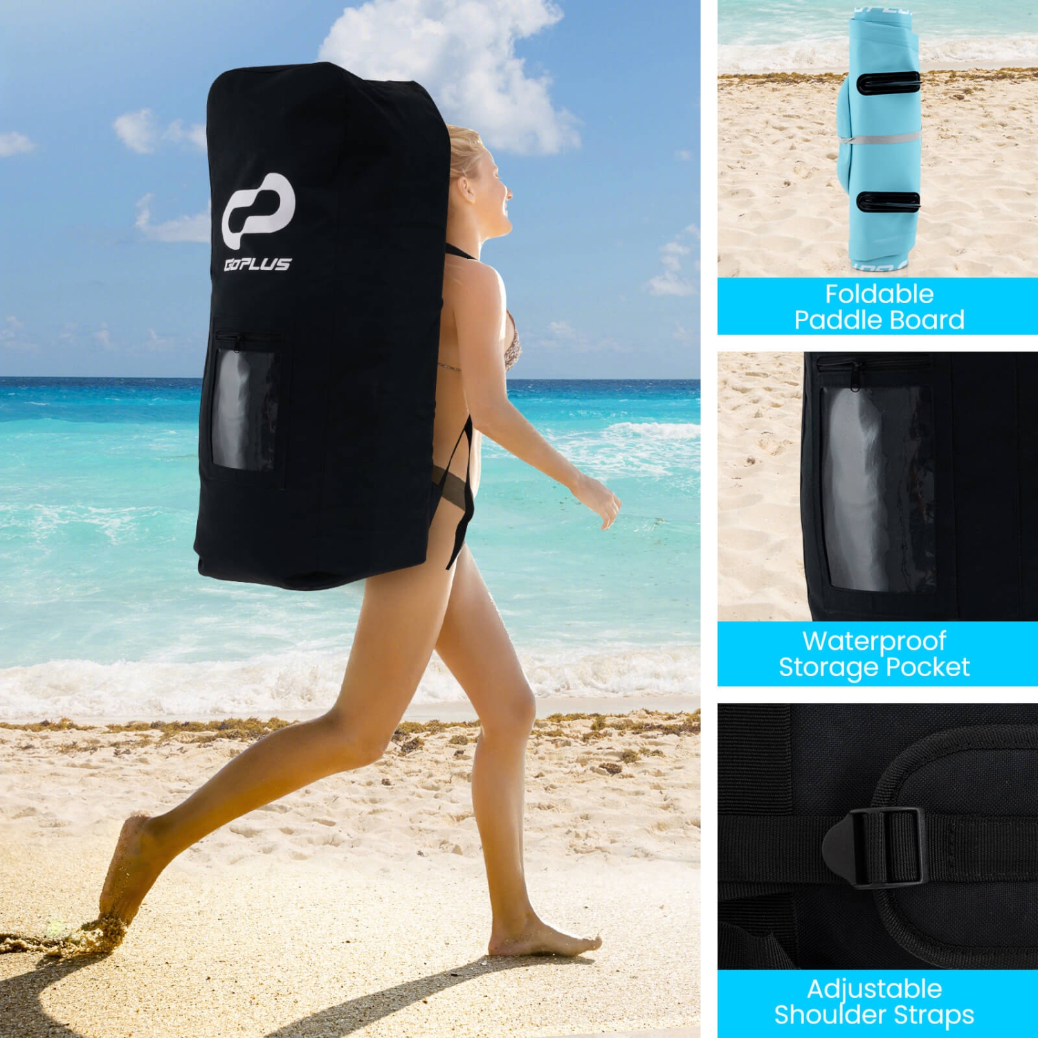 Goplus Small Inflatable SUP Board, Portable Paddle Board with 5D rings Stand Up Paddle Board for Youth & Adult