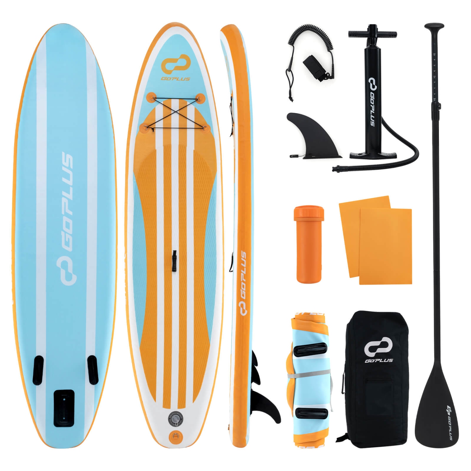 Goplus Small Inflatable SUP Board, Portable Paddle Board with 5D rings Stand Up Paddle Board for Youth & Adult