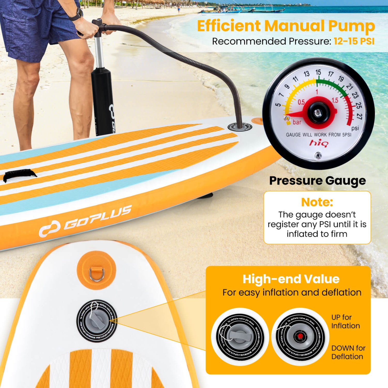 Goplus Small Inflatable SUP Board, Portable Paddle Board with 5D rings Stand Up Paddle Board for Youth & Adult