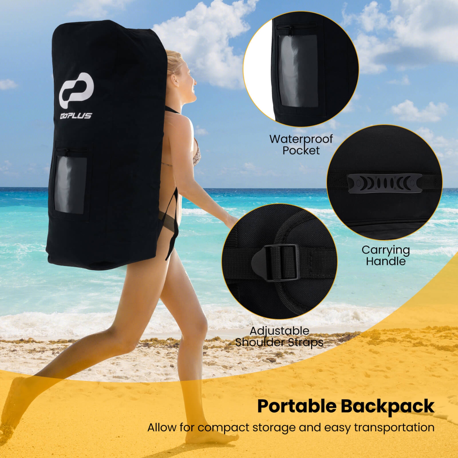 Goplus Small Inflatable SUP Board, Portable Paddle Board with 5D rings Stand Up Paddle Board for Youth & Adult