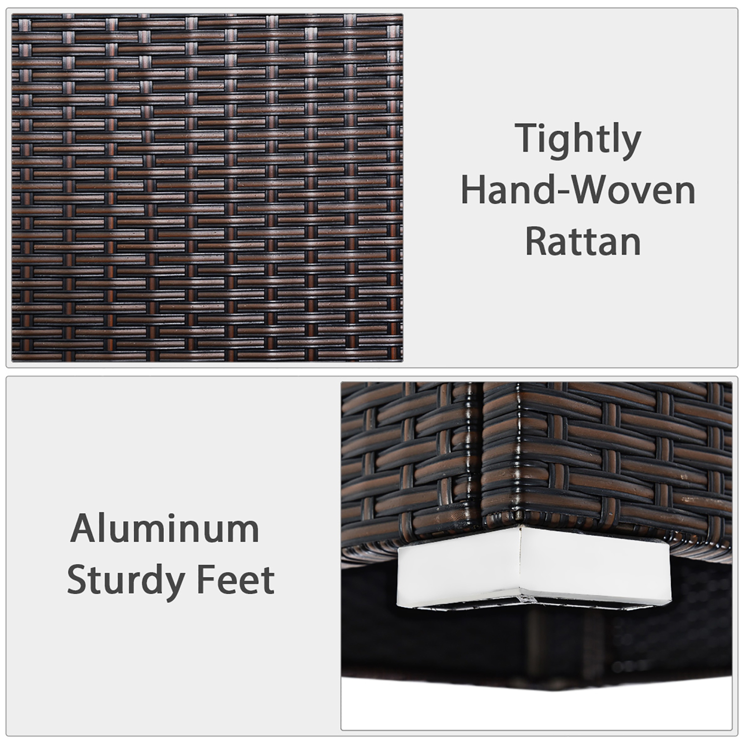 Ensemble de patio de 2pcs pièces en rotin avec divan modulaire et coussin de Costway