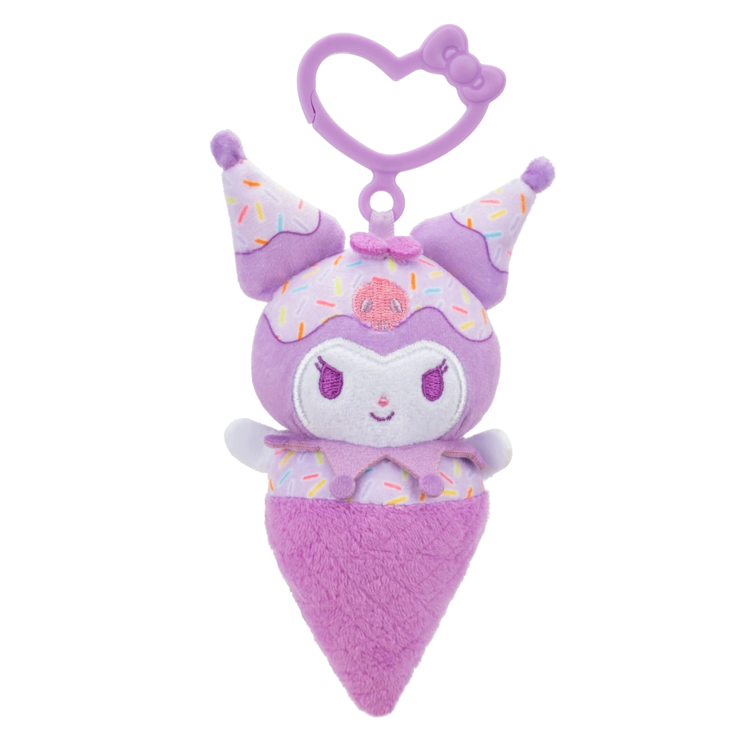 Kuromi 4 Inch Clip-on Plush - Ice Cream Themed - Officially Licensed Sanrio Hello Kitty and Friends