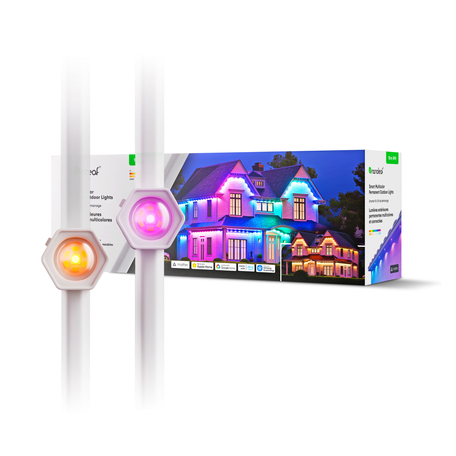 Nanoleaf Essentials Matter 15m Permanent Outdoor LED Lights - Smarter Kit - Multicolour