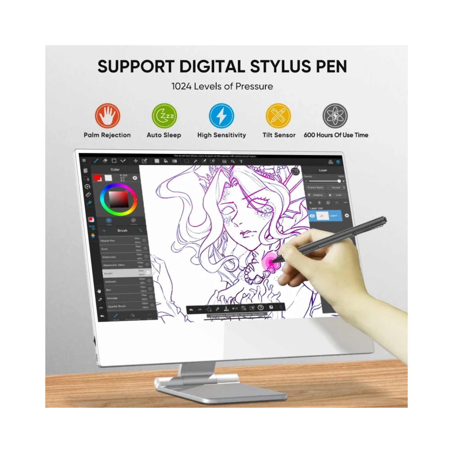 TUTT 16” Portable Touchscreen Monitor FHD IPS | Stand & Case | Built-in Speaker | Aluminum Frame