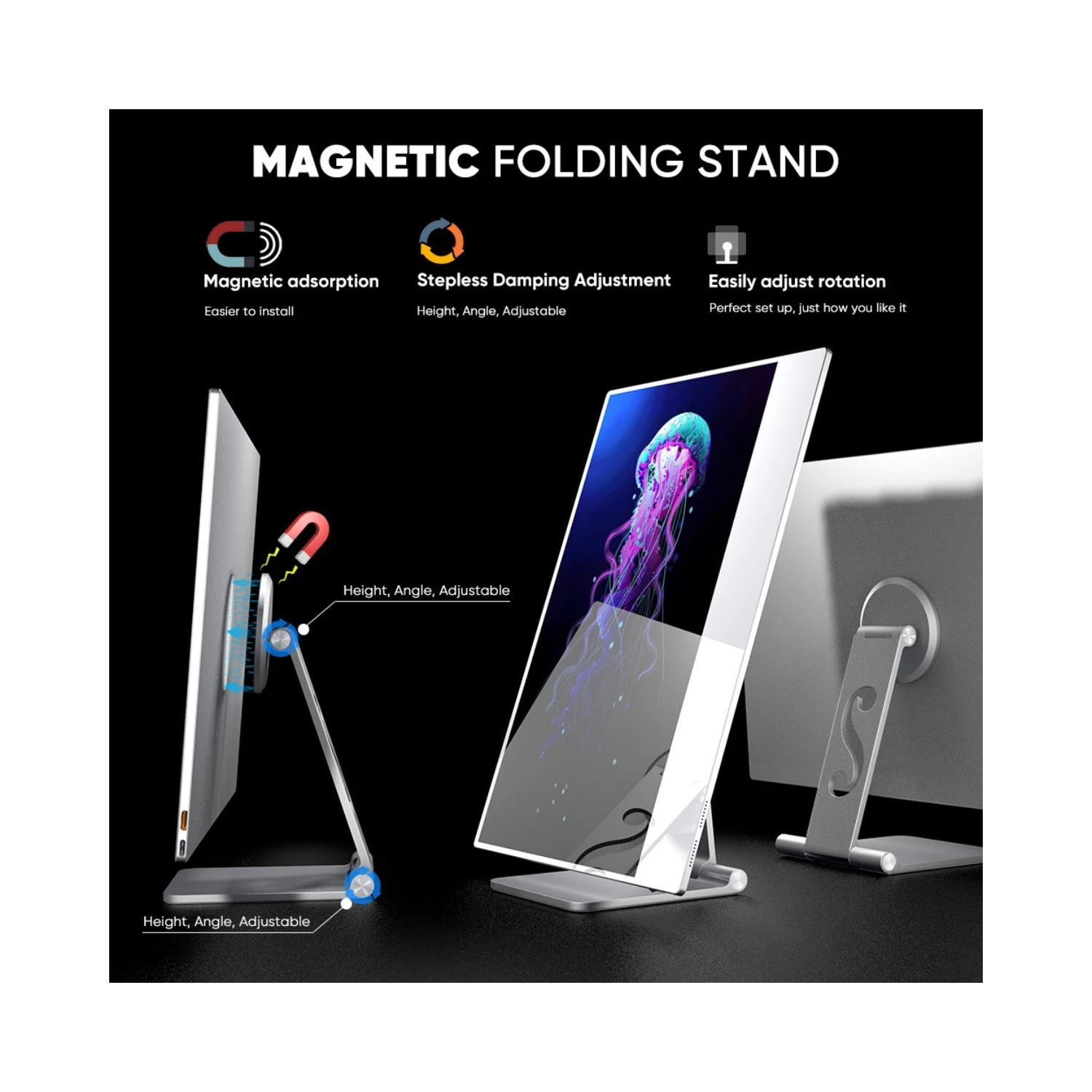 TUTT 16” Portable Touchscreen Monitor FHD IPS | Stand & Case | Built-in Speaker | Aluminum Frame