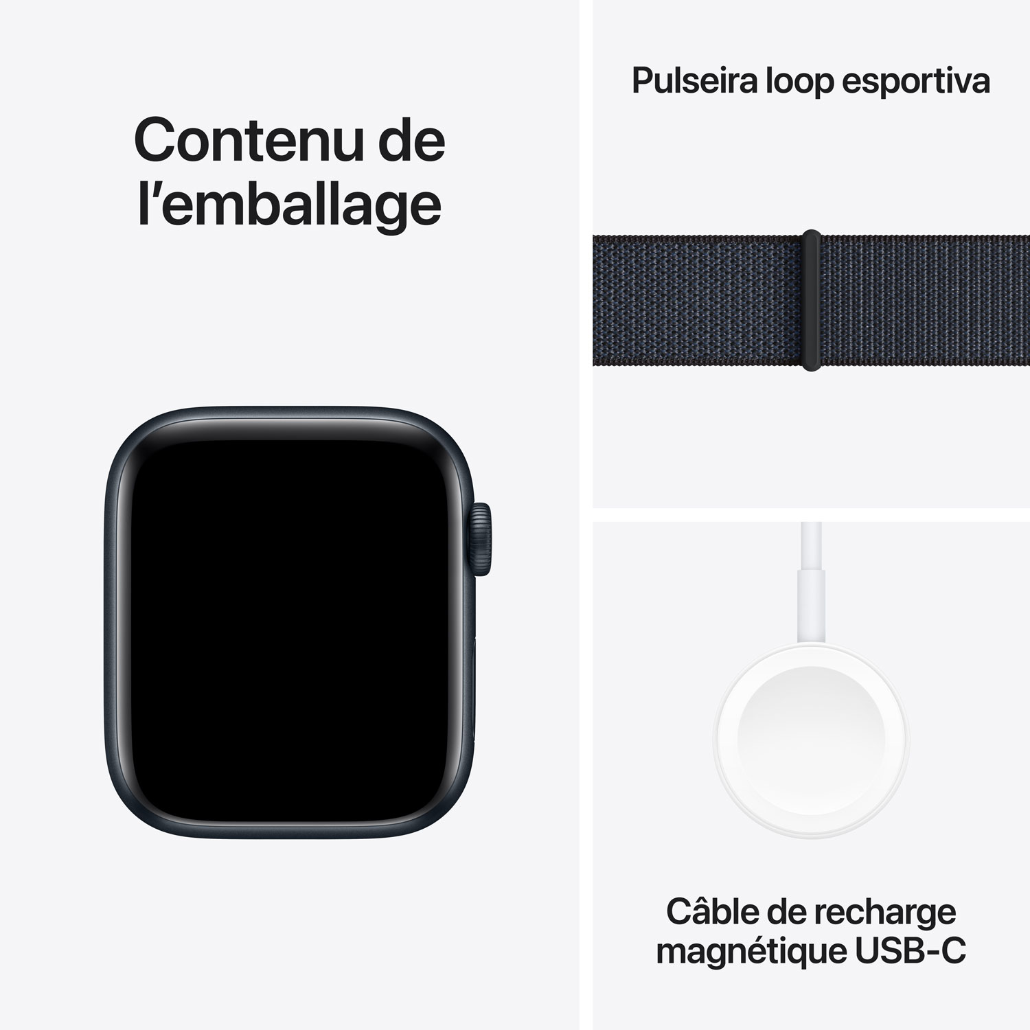Apple Watch SE 44mm Midnight Aluminum Case with Ink Sport Loop
