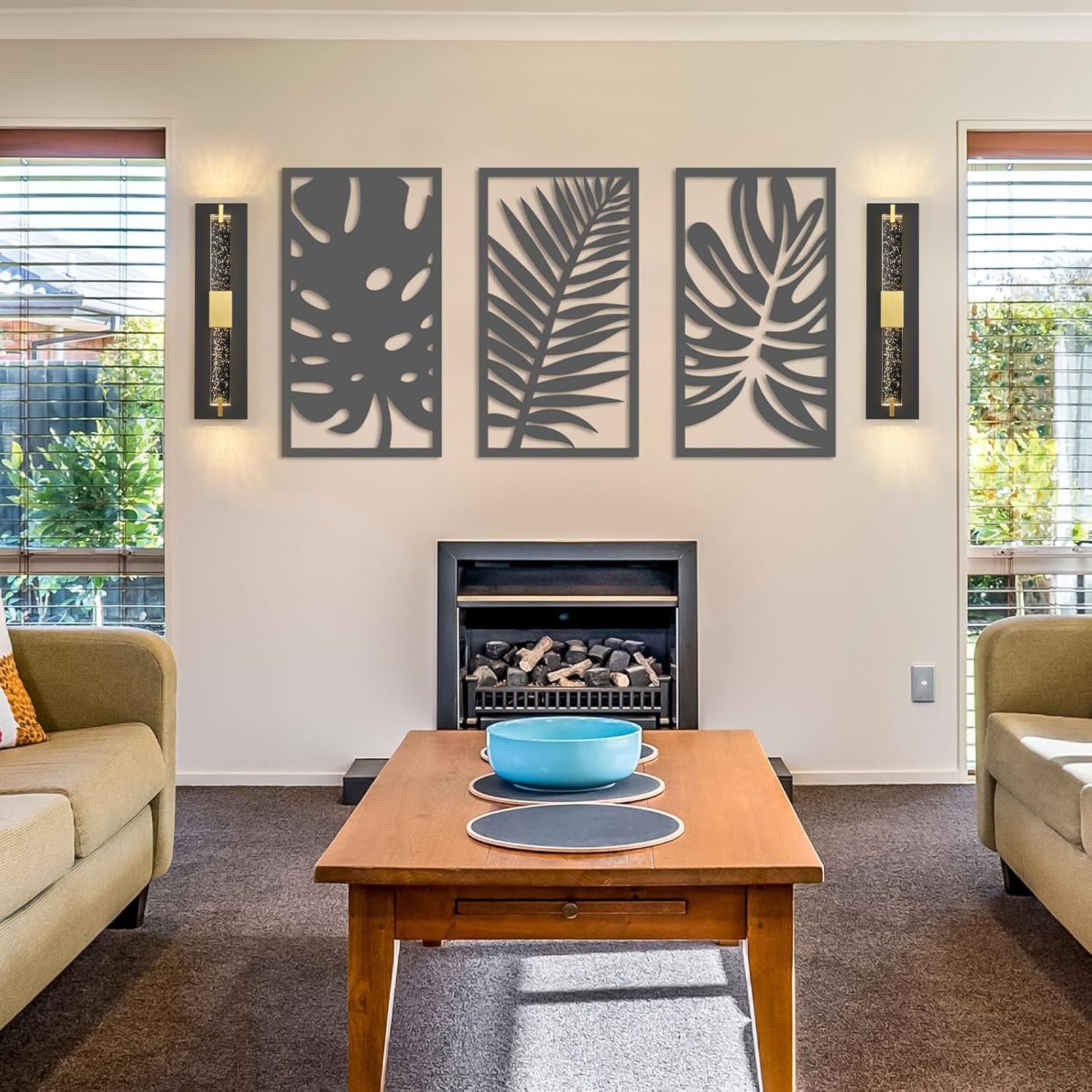 LED Wall Sconce Light: 19 Inch Black & Gold Modern Sconces Wall Lighting 3000K Dimmable Crystal Wall Lamps Indoor Bathroom Sconce Wall Mount Light