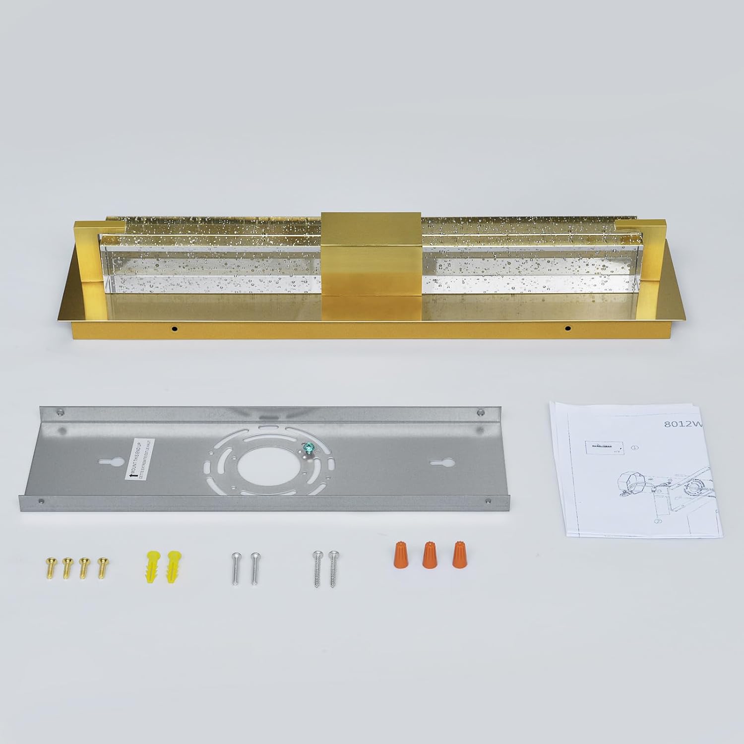 LED Wall Sconce Light: 19 Inch Gold Modern Sconces Wall Lighting 3000K Dimmable Crystal Wall Lamps Indoor Bathroom Sconce Wall Mount Light Fixtures