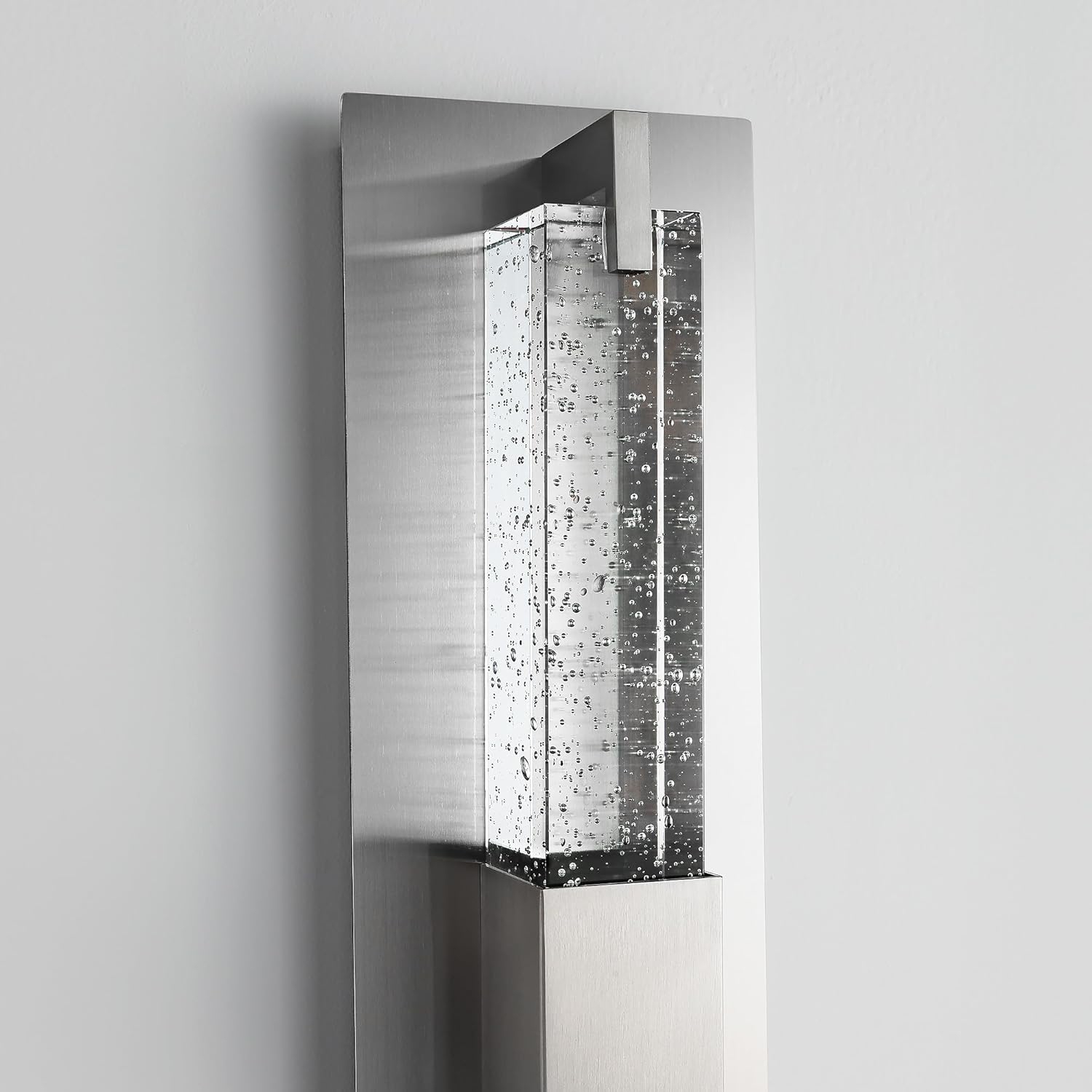 LED Wall Sconce Light: 19 Inch Nickel Modern Sconces Wall Lighting 3000K Dimmable Crystal Wall Lamps Indoor Bathroom Sconce Wall Mount Light Fixtures