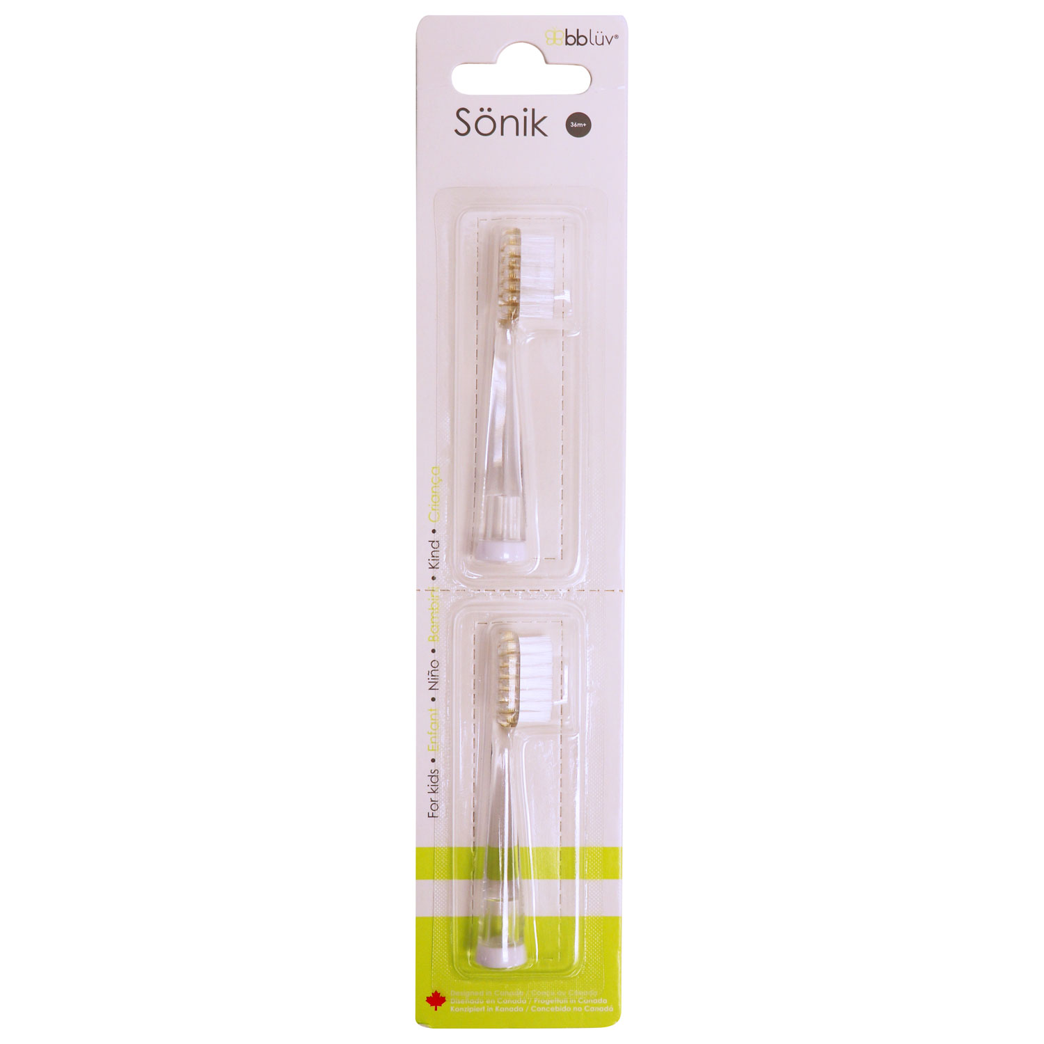 Têtes de rechange pour brosse à dents d'enfant Sönik de bbluv, stade 3, paquet de 2