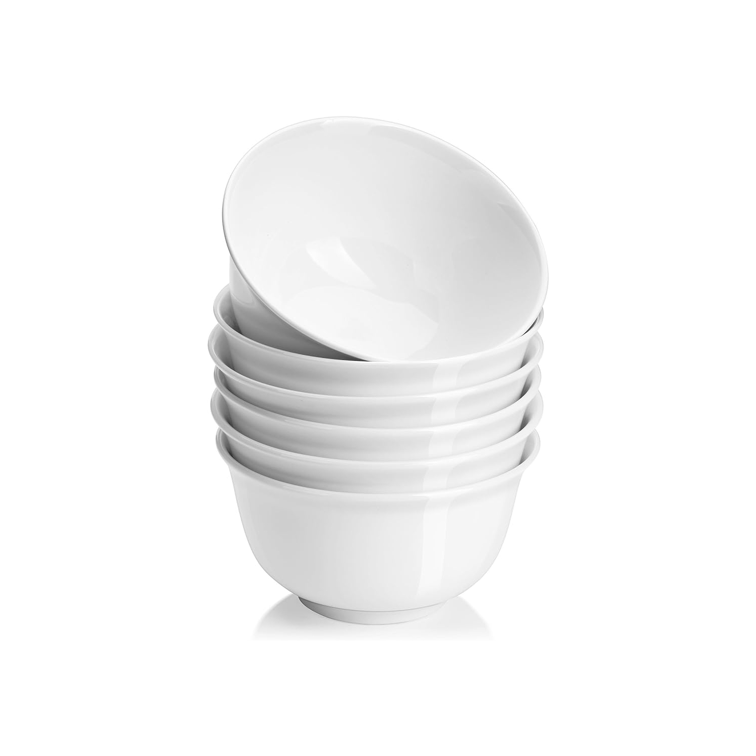 DOWAN 30 OZ Ceramic Soup Bowls & Cereal Bowls - 6.5-Inch Admiralty Bowls Set of 6, White