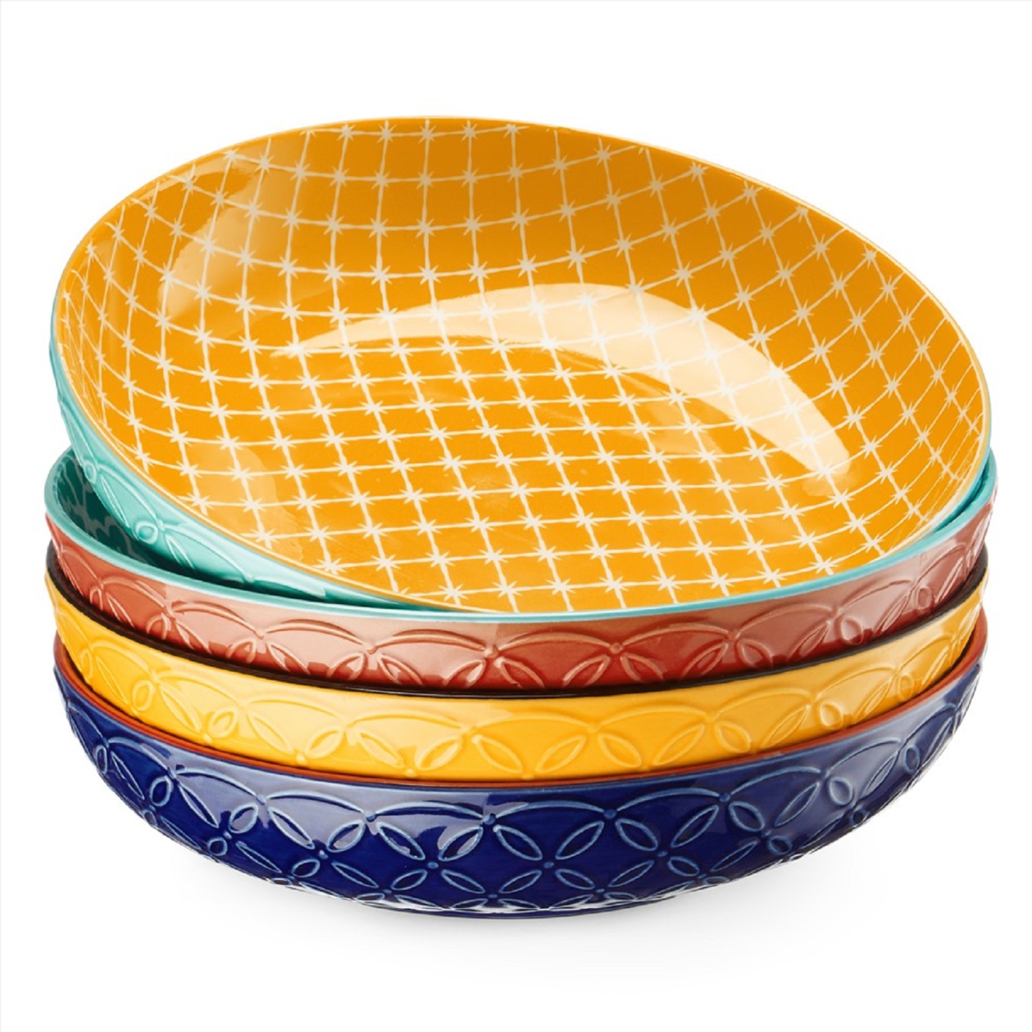 DOWAN Vibrant Pasta Bowls, 8.5'' Large Salad Bowls