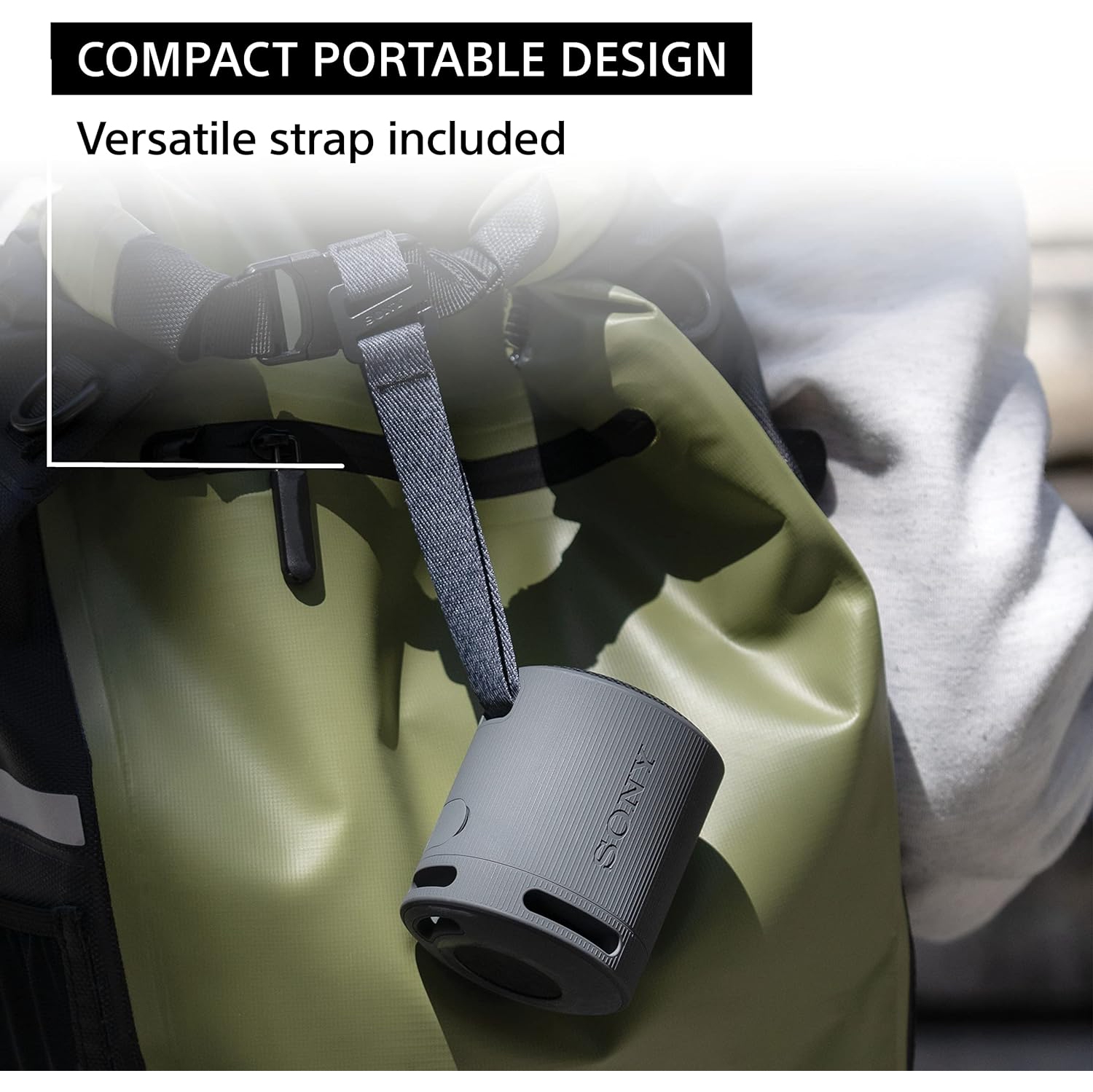 Open Box - Sony SRS-XB100 Wireless Bluetooth Portable Lightweight Super-Compact Travel Speaker, Extra-Durable IP67 Waterproof & Dustproof, 16 Hour