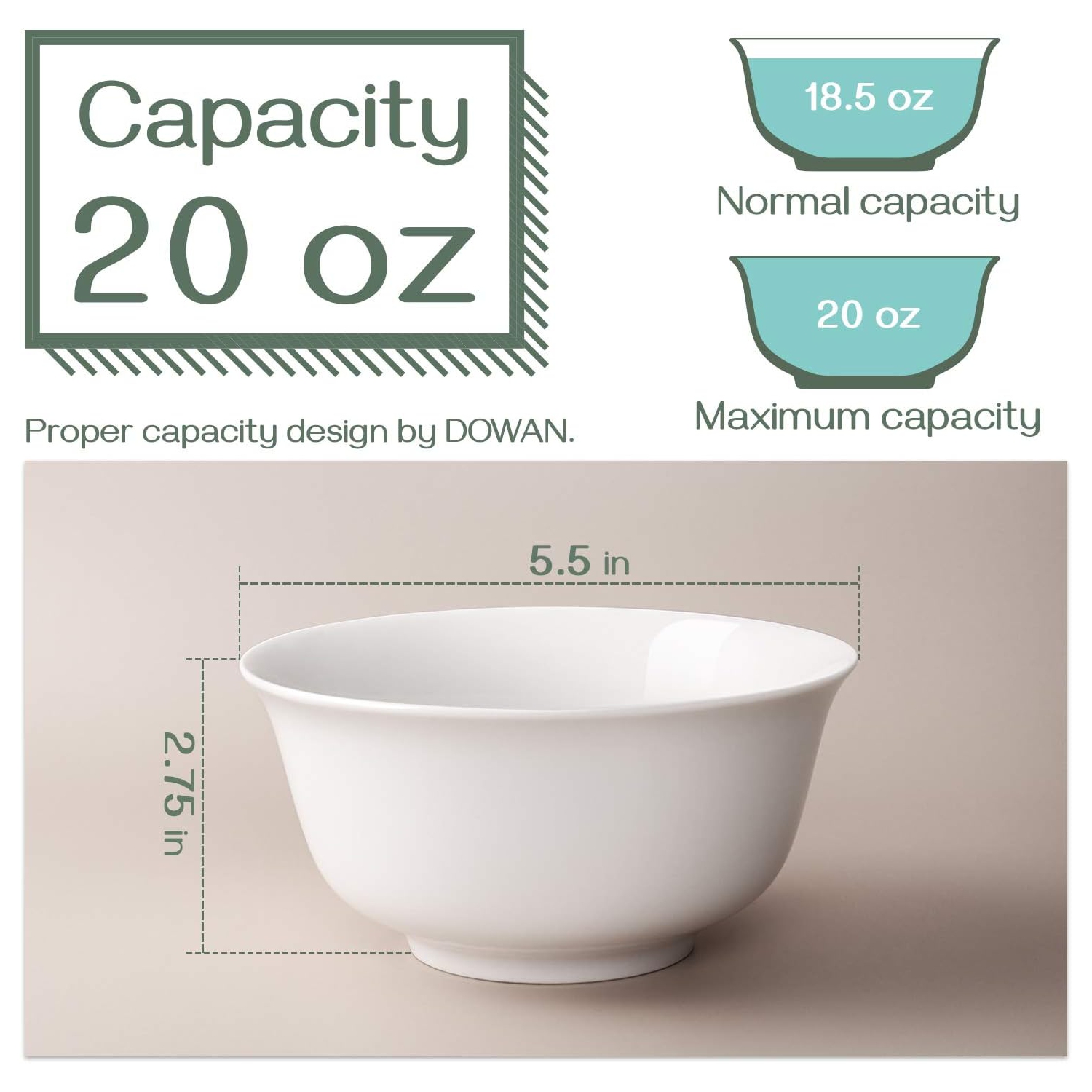 DOWAN 20 OZ Ceramic Soup Bowls & Cereal Bowls