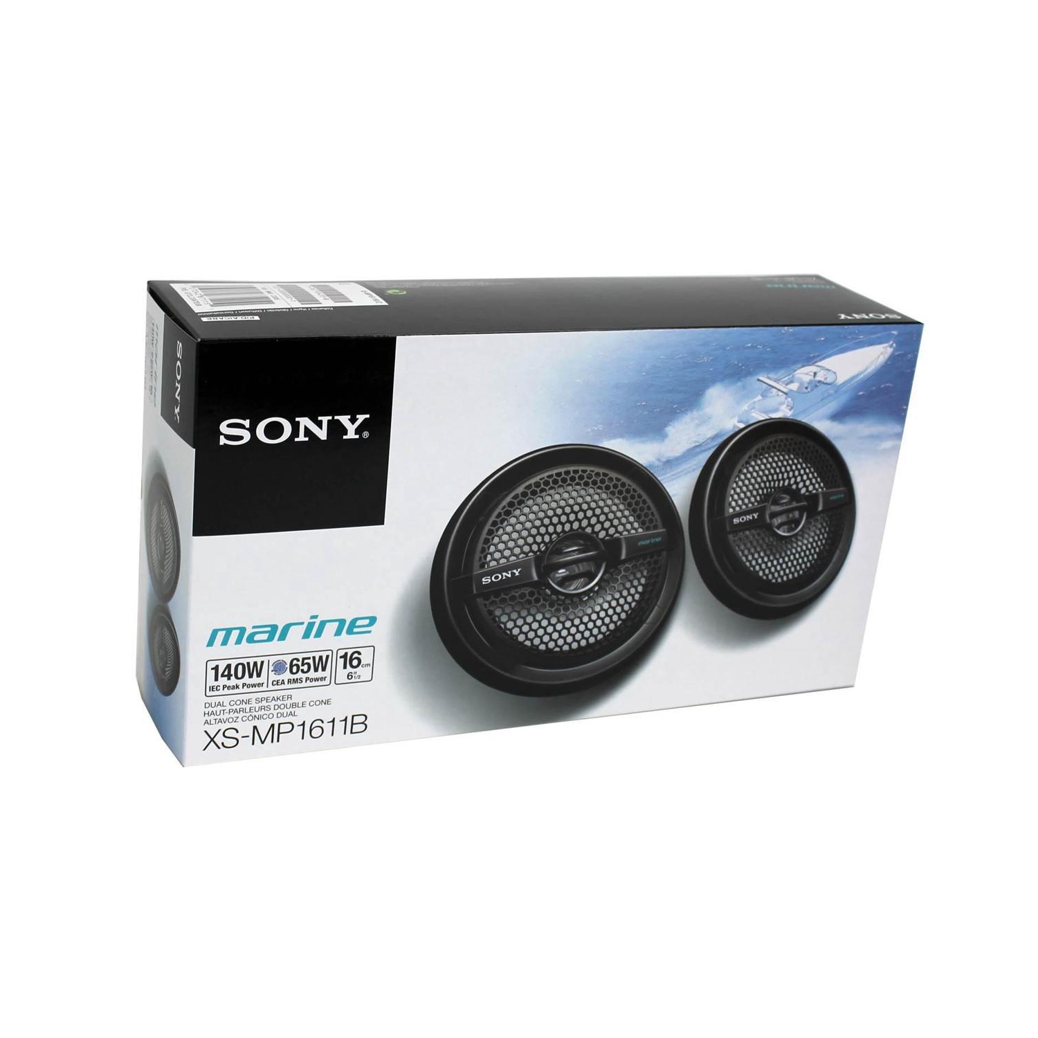 Sony XS-MP1611B 6.5" Dual Cone Marine Speakers Bonus Gadget Cleaner Included