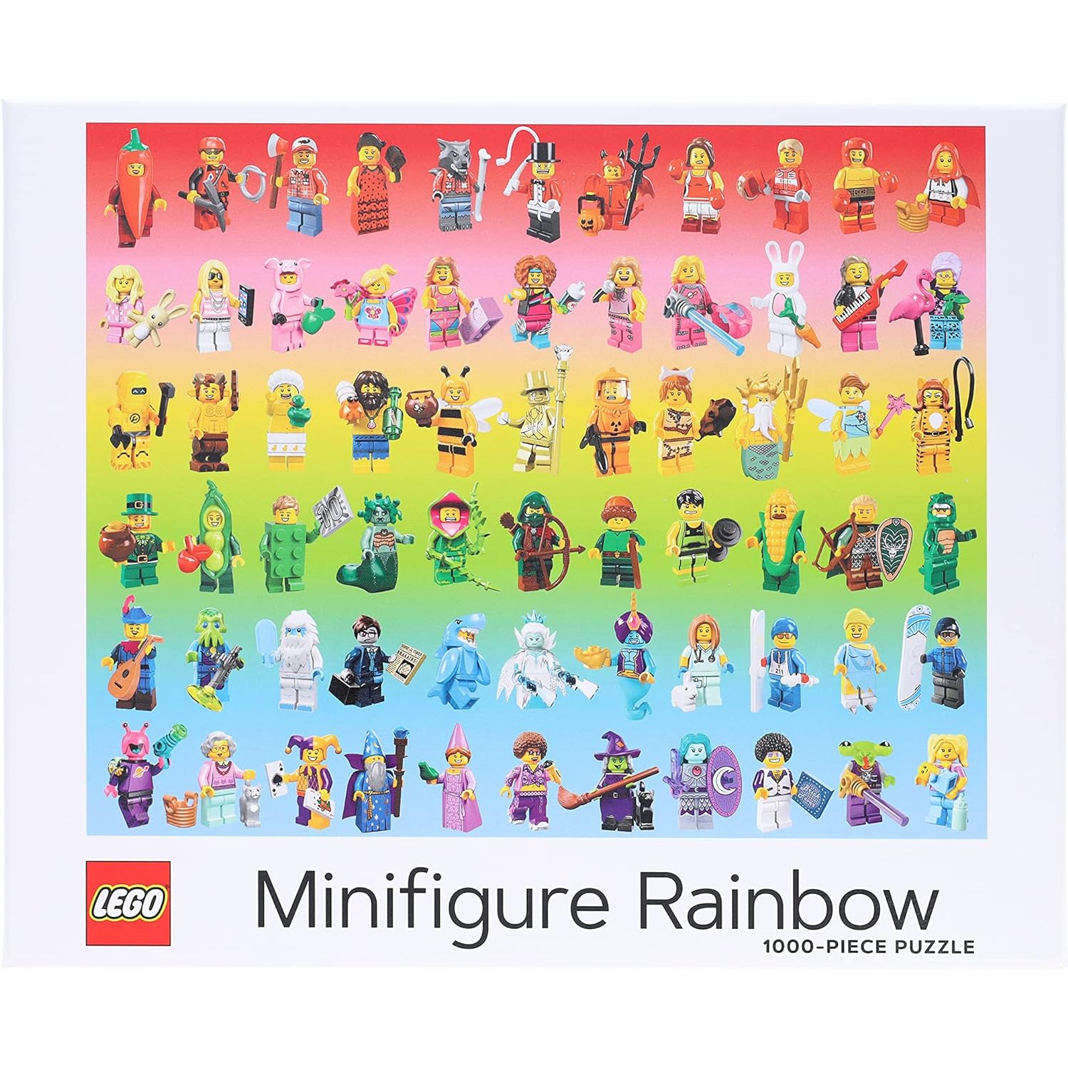 Lego Minifigure Rainbow 1000-piece Puzzle: 1000 Piece