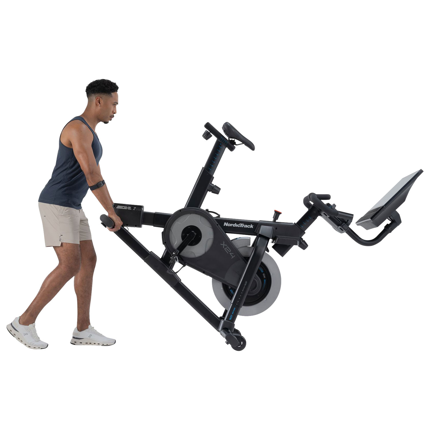 NordicTrack X24 Stationary Spin Bike w/ Pivoting 24" Touchscreen Display