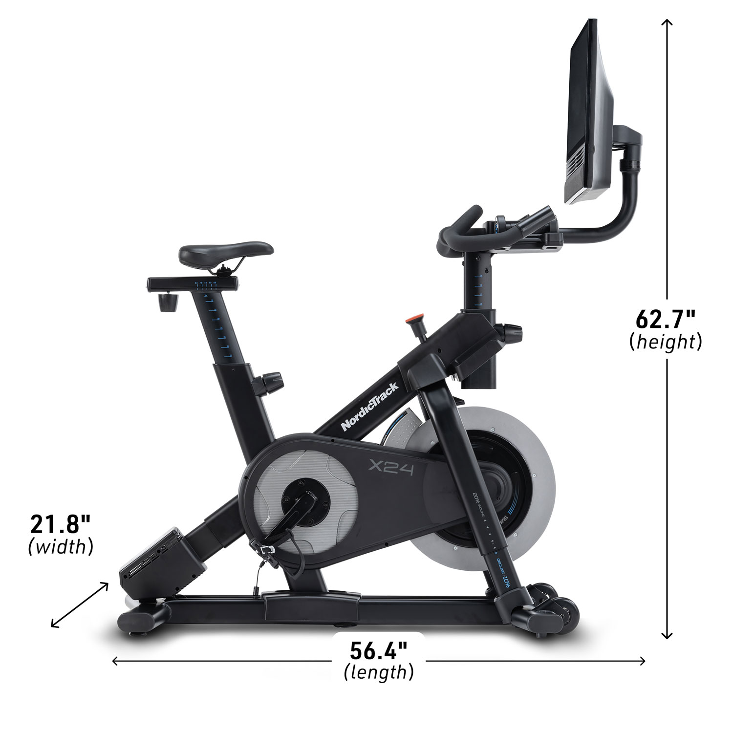 NordicTrack X24 Stationary Spin Bike w/ Pivoting 24" Touchscreen Display