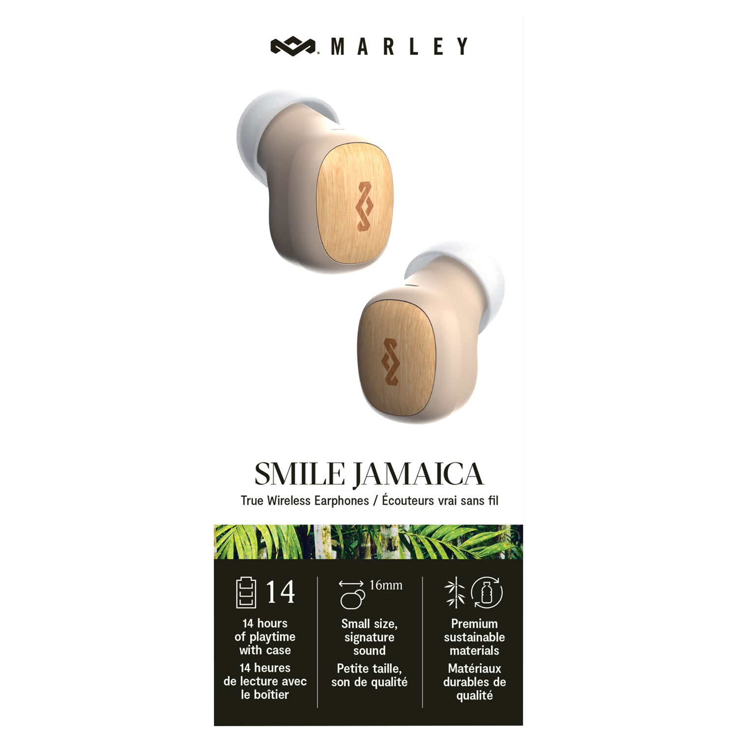 House Of Marley Smile Jamaica In-Ear Sound Isolating True Wireless Earbuds - Cream