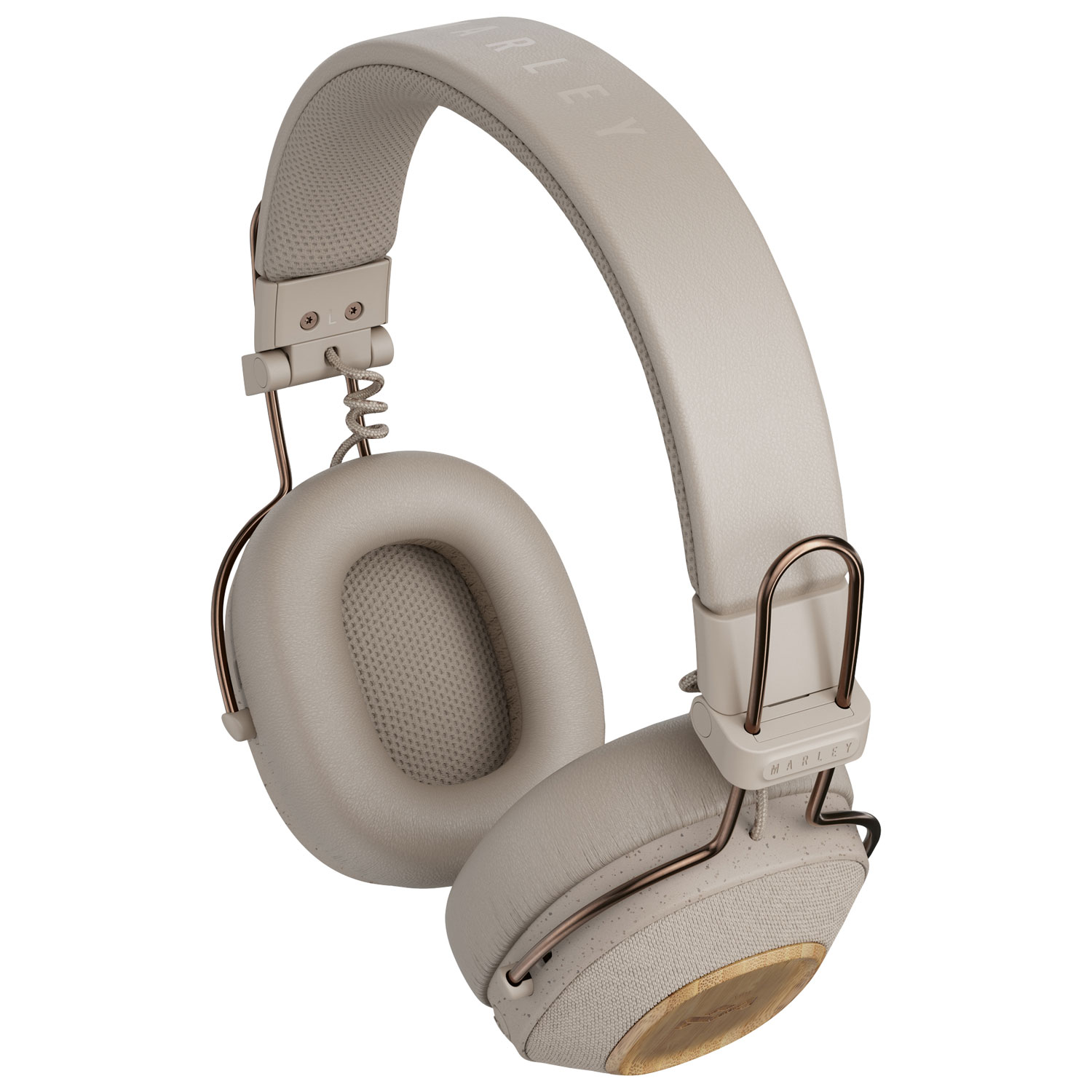 House Of Marley Positive Vibration Riddim On-Ear Sound Isolating Bluetooth Headphones - Cream