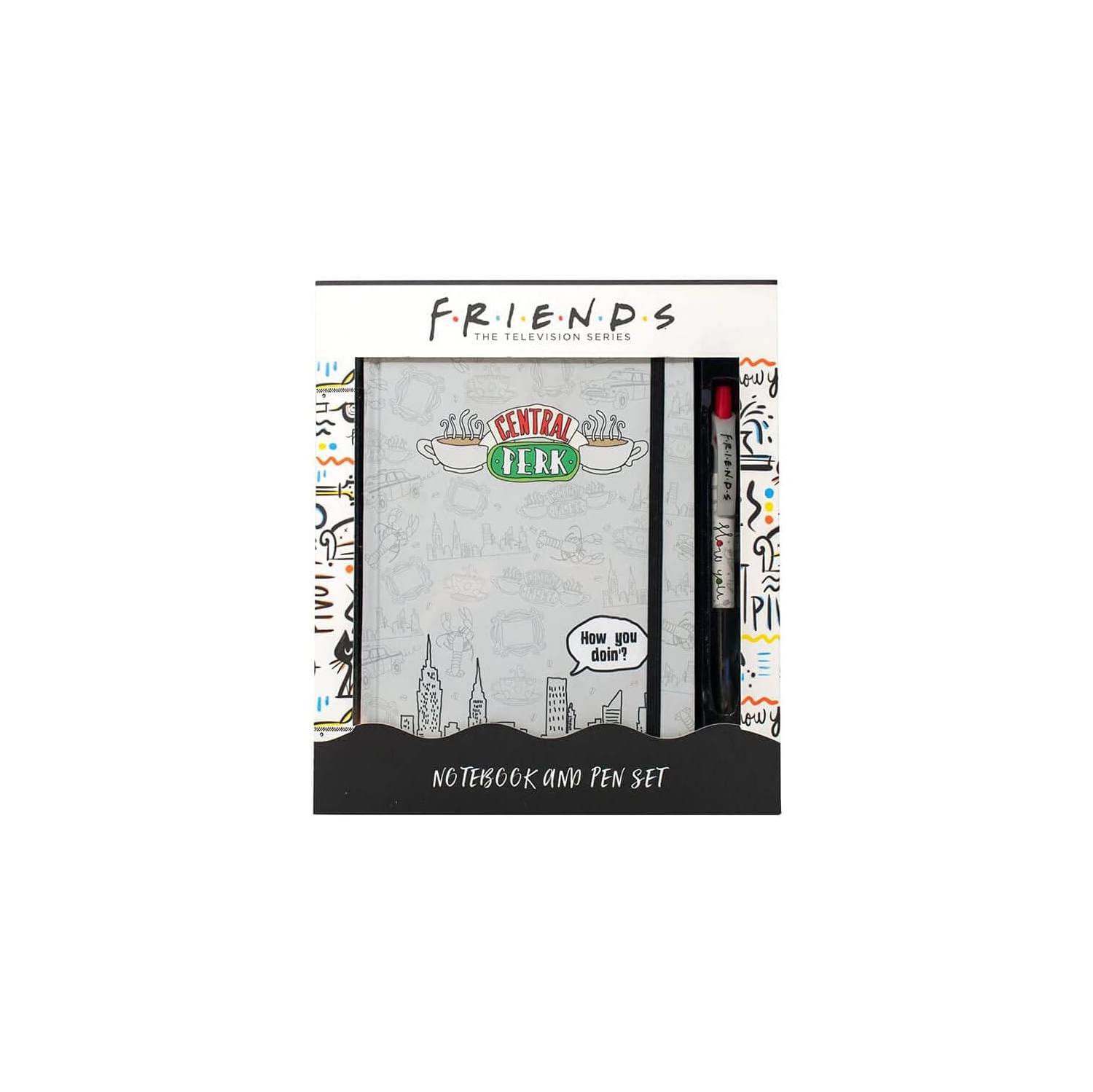 Cahier de notes et stylo à reliure en spirale A5 de Friends