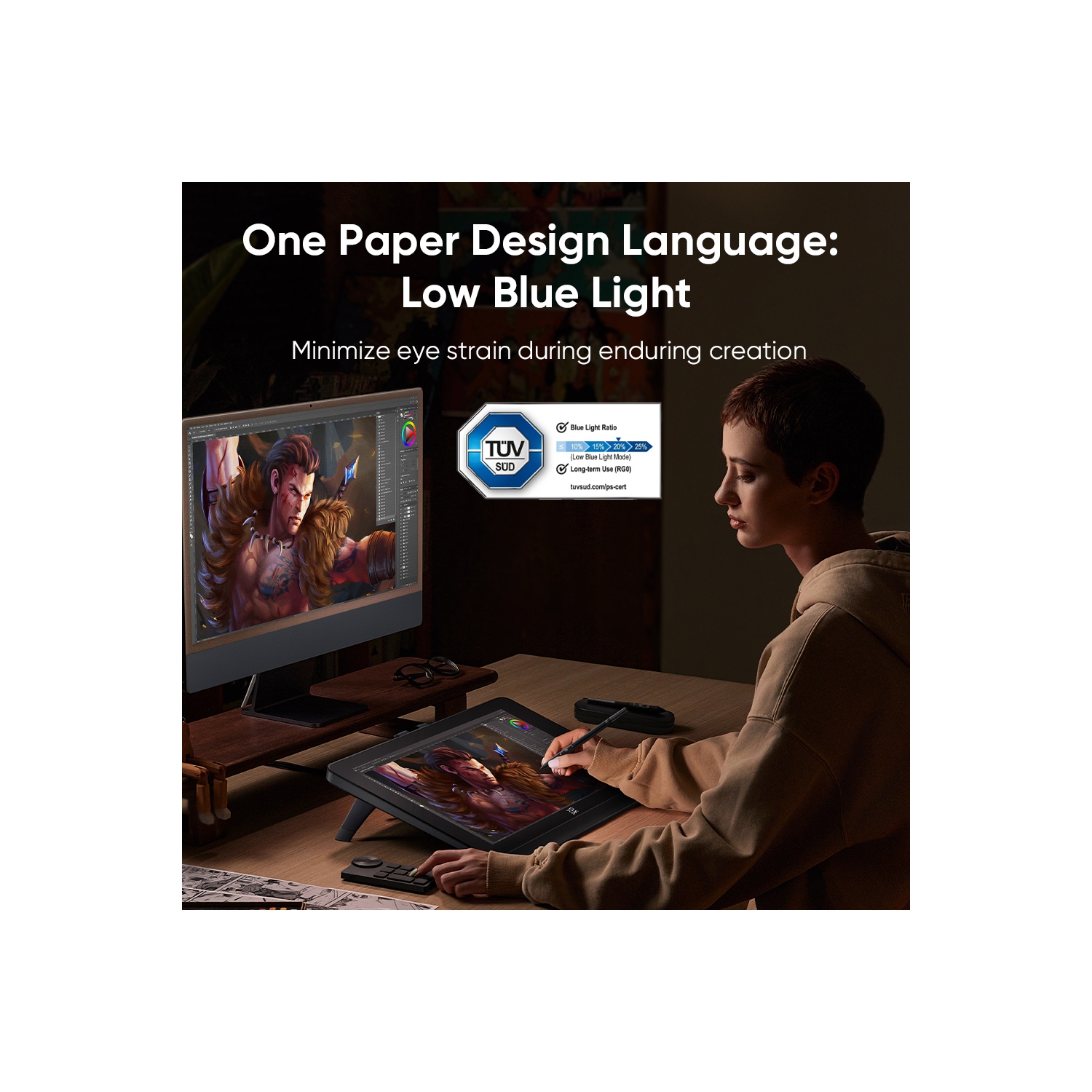 Tablette de dessin XPPen Artist Pro 19 | 4K, écran sRVB 99,8 % | écran Calman vérifié | deux stylos à pression 16K | affichage graphique entièrement