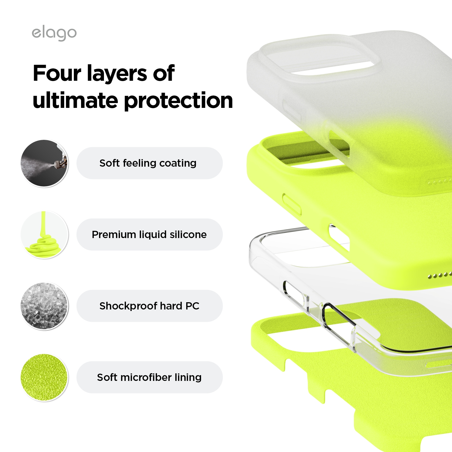 elago Compatible with iPhone 16 Pro Max Case, Premium Liquid Silicone Case, Full Body Protective Cover, Shockproof, Anti-Scratch Soft Microfiber